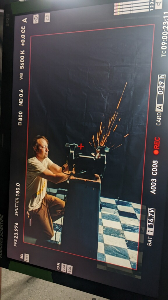Schuyler Telleen on set