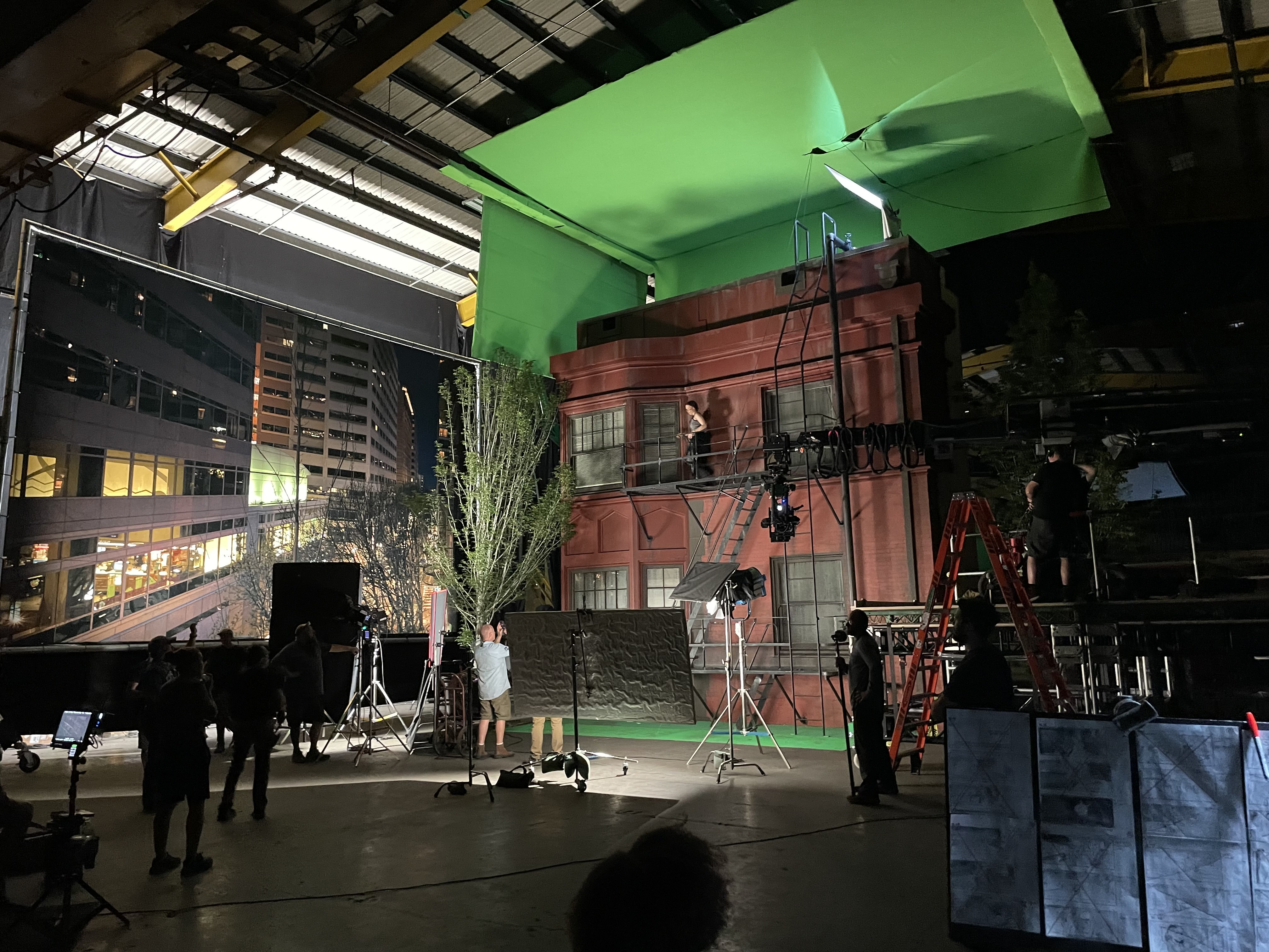 Schuyler Telleen on set