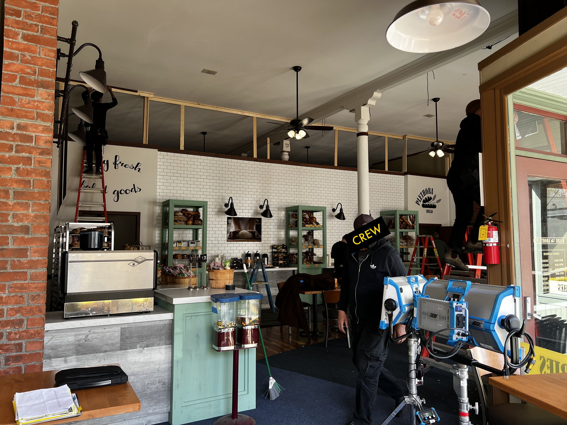 Behind the scenes on set