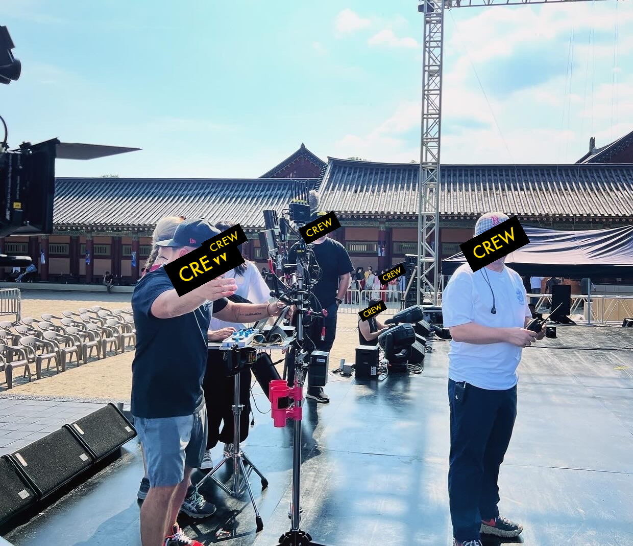 Behind the scenes on set