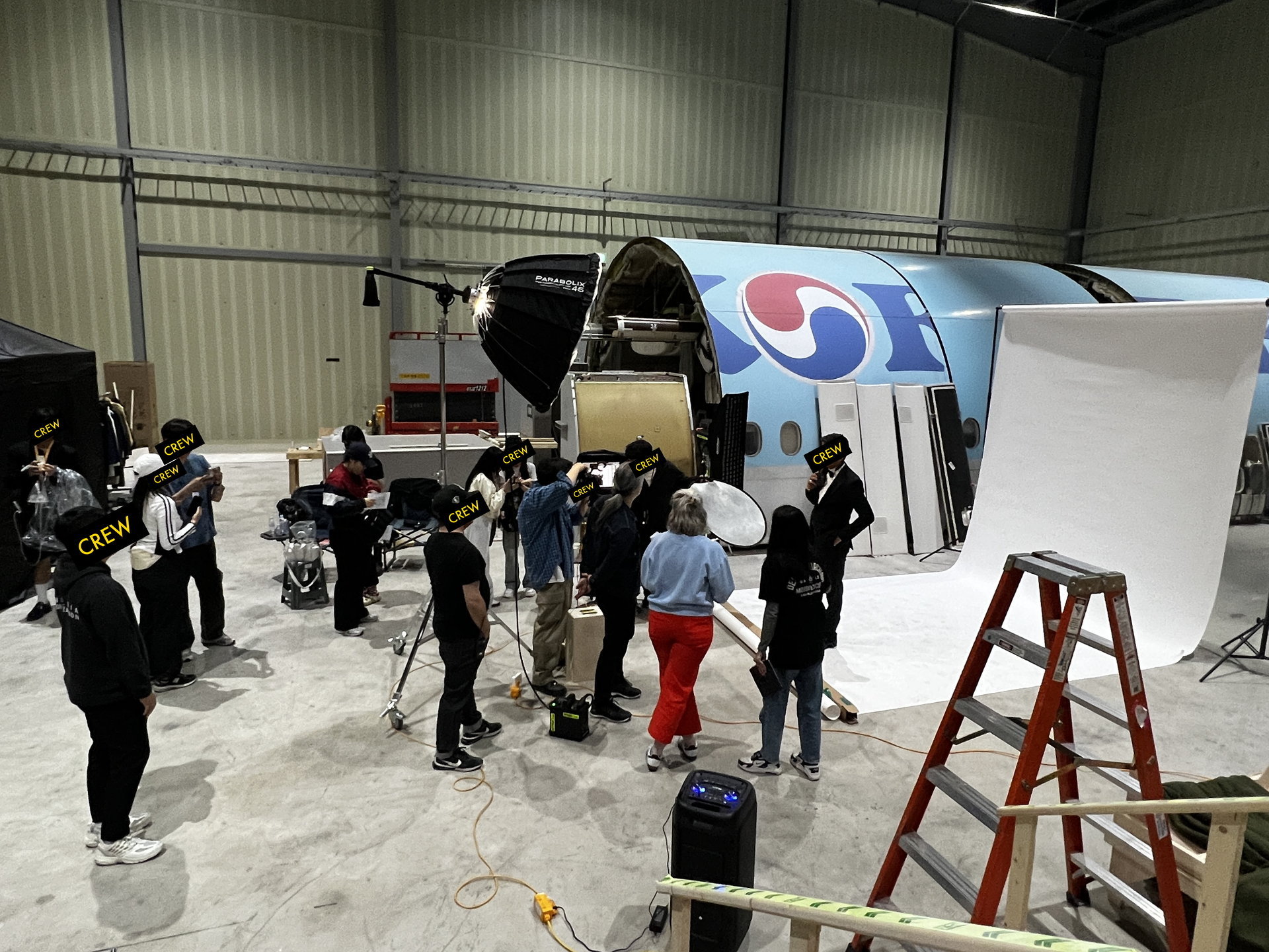 Behind the scenes on set