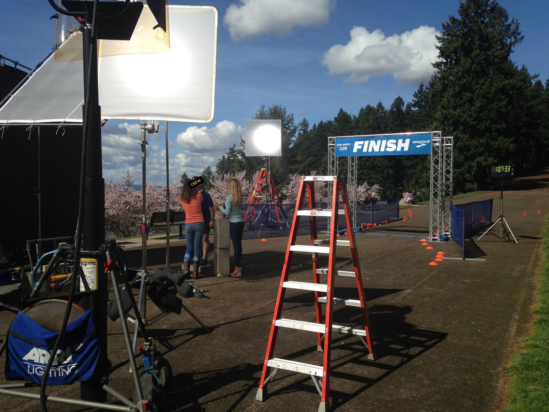 Behind the scenes on set