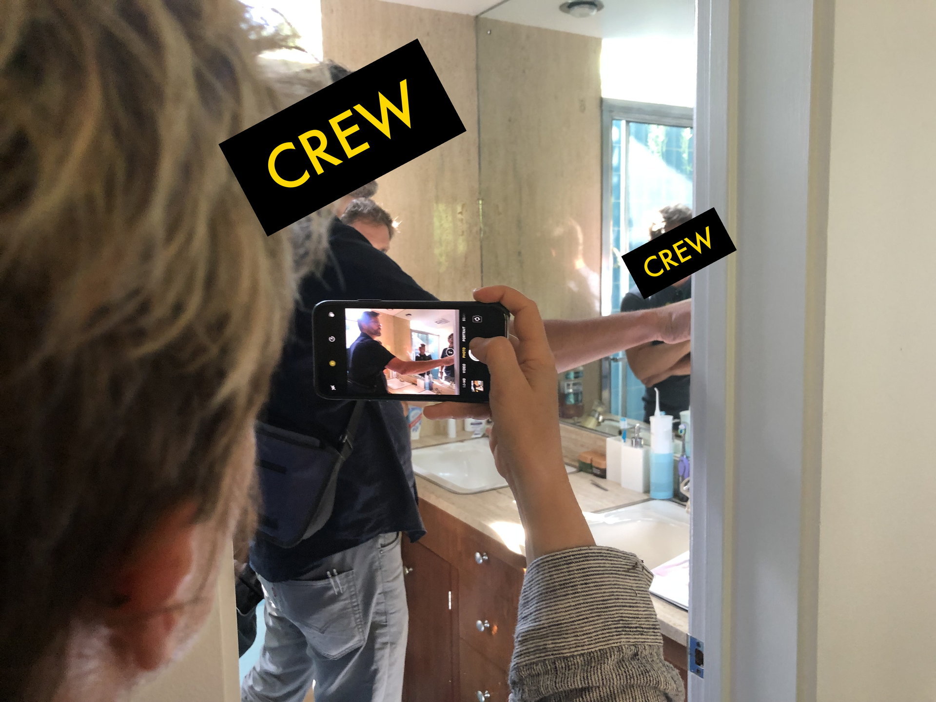 Behind the scenes on set