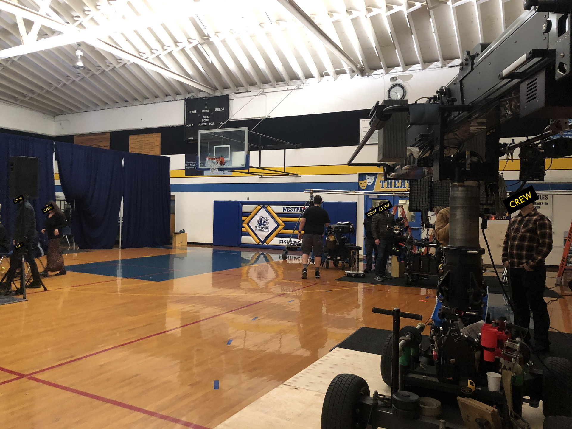 Behind the scenes on set