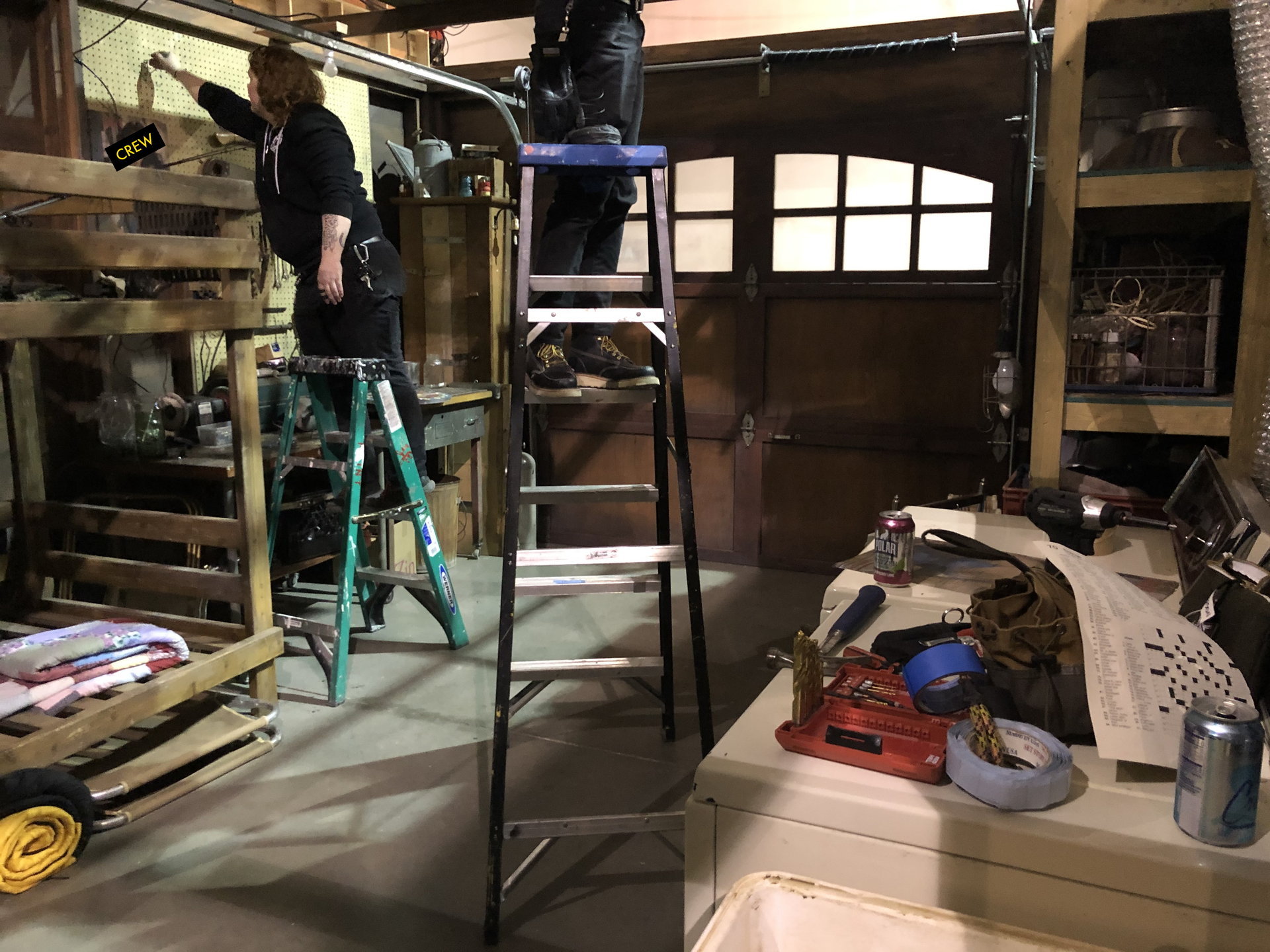 Behind the scenes on set