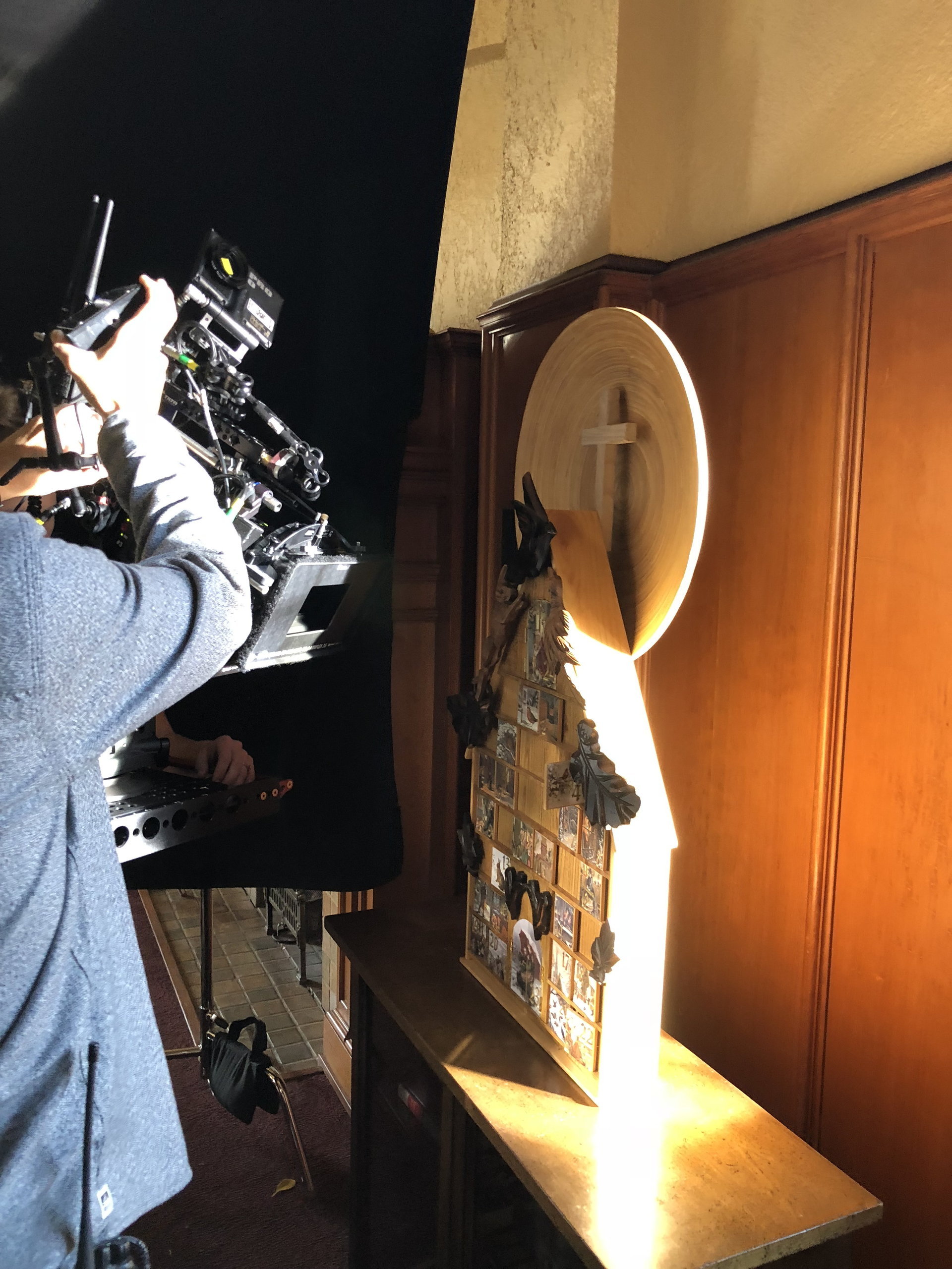 Behind the scenes on set