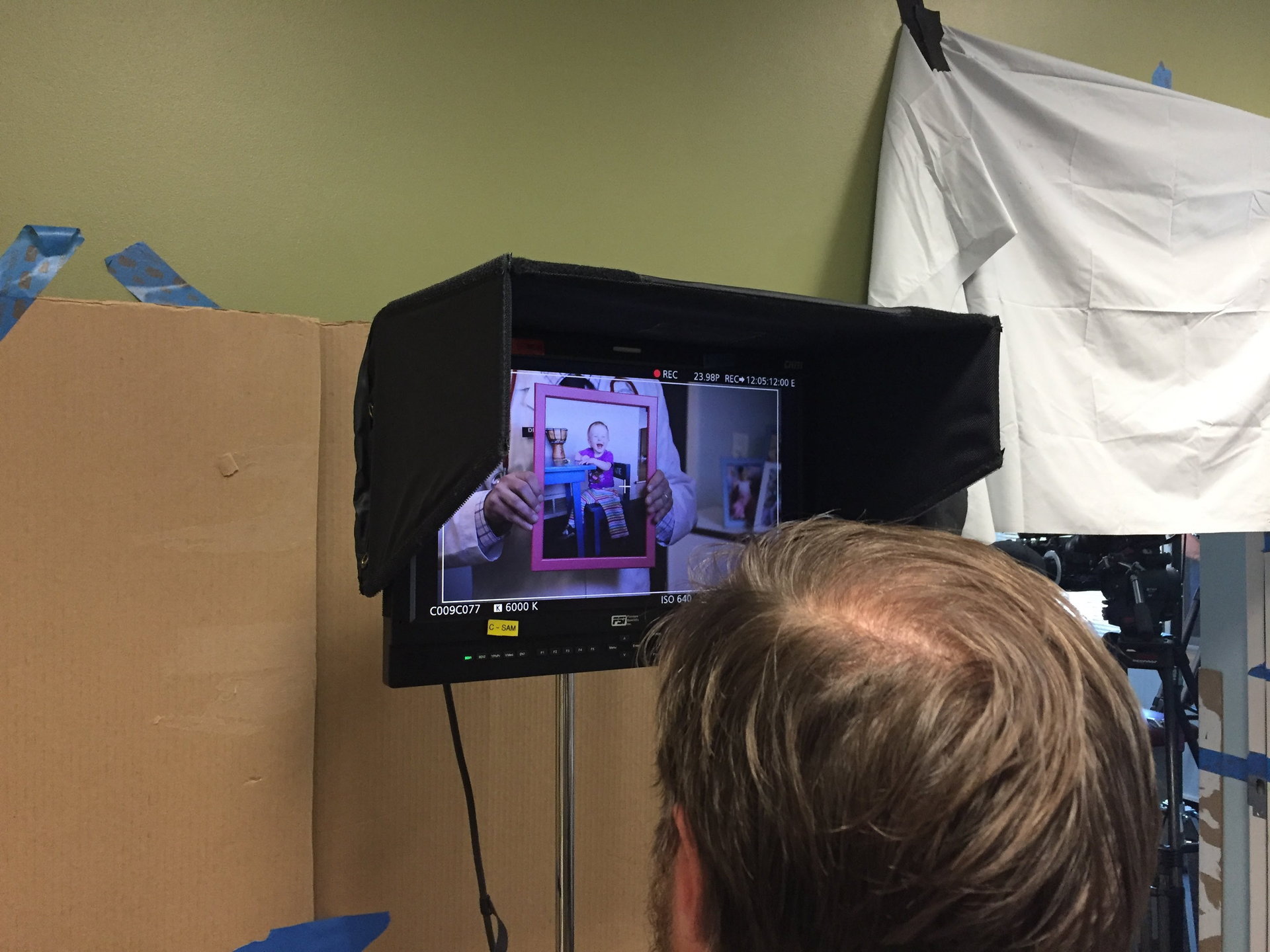 Behind the scenes on set