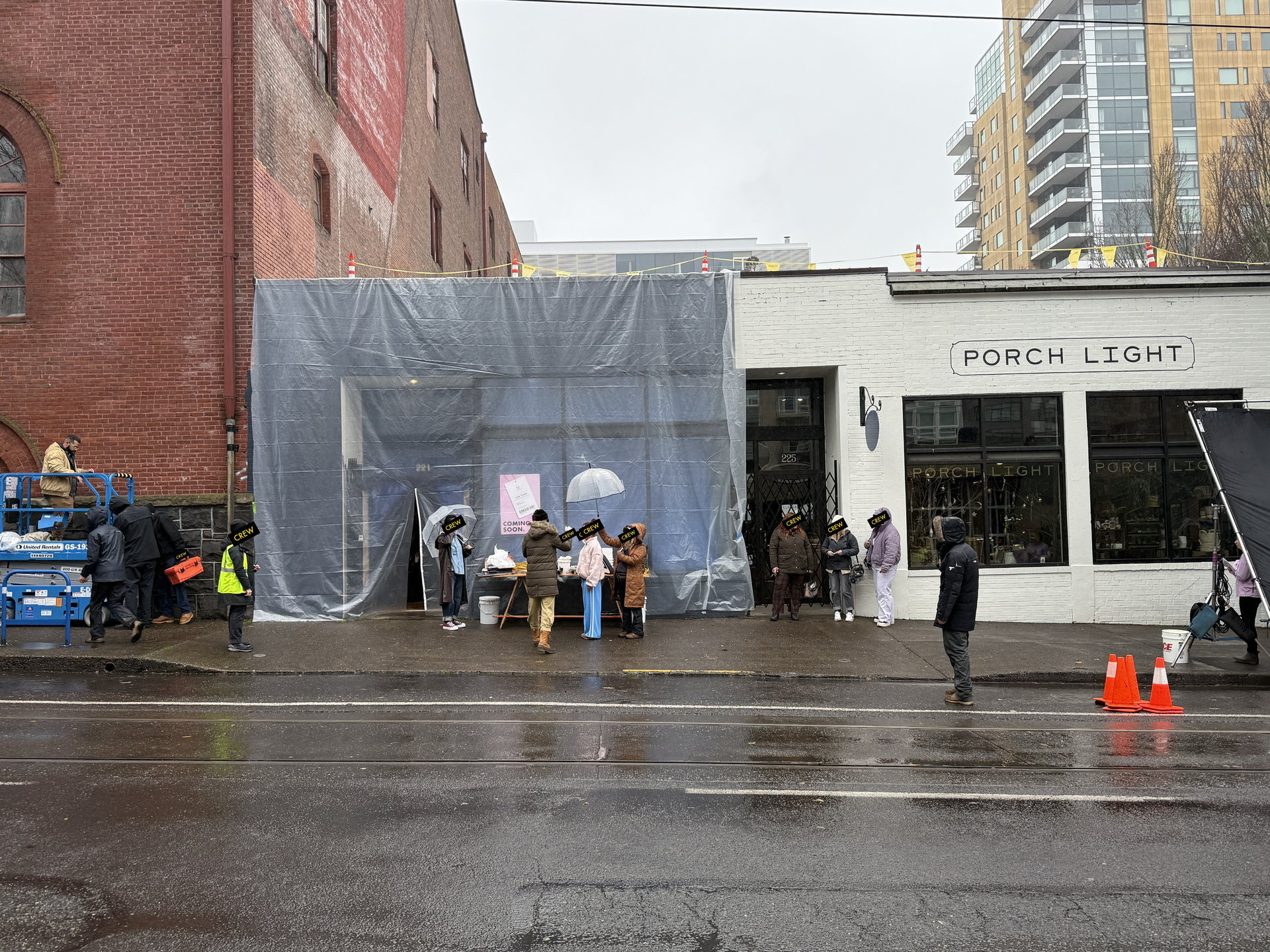 Behind the scenes on set