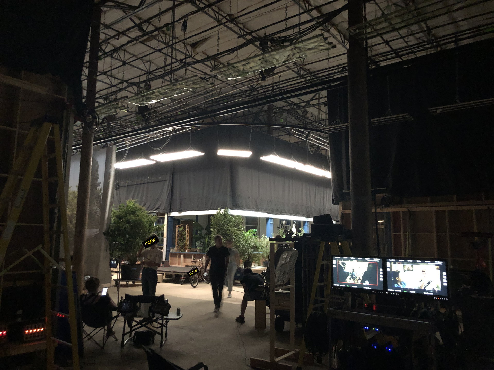 Behind the scenes on set