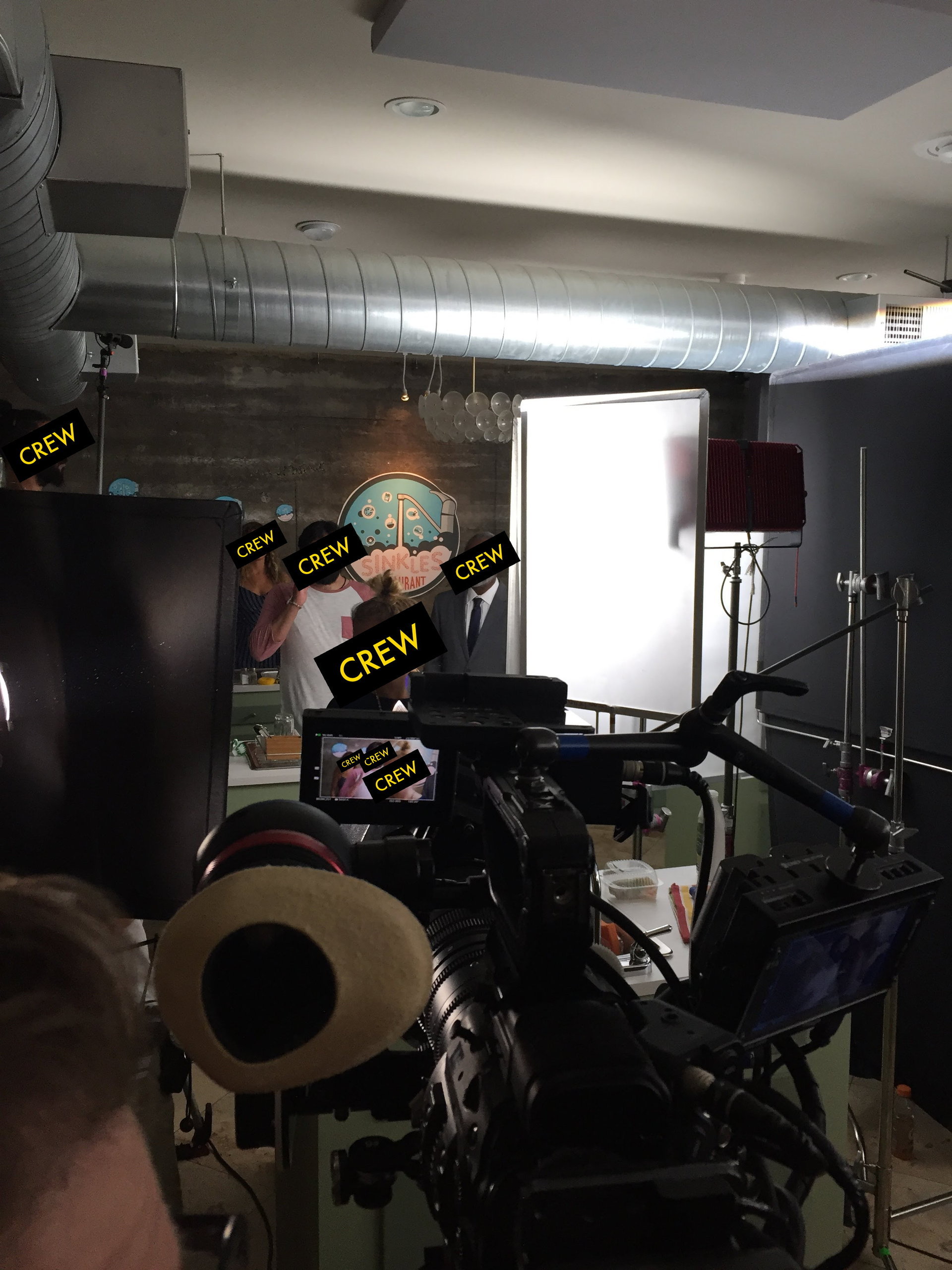 Behind the scenes on set