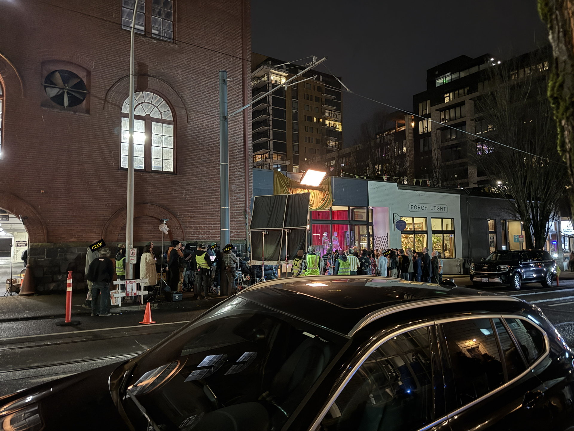 Behind the scenes on set