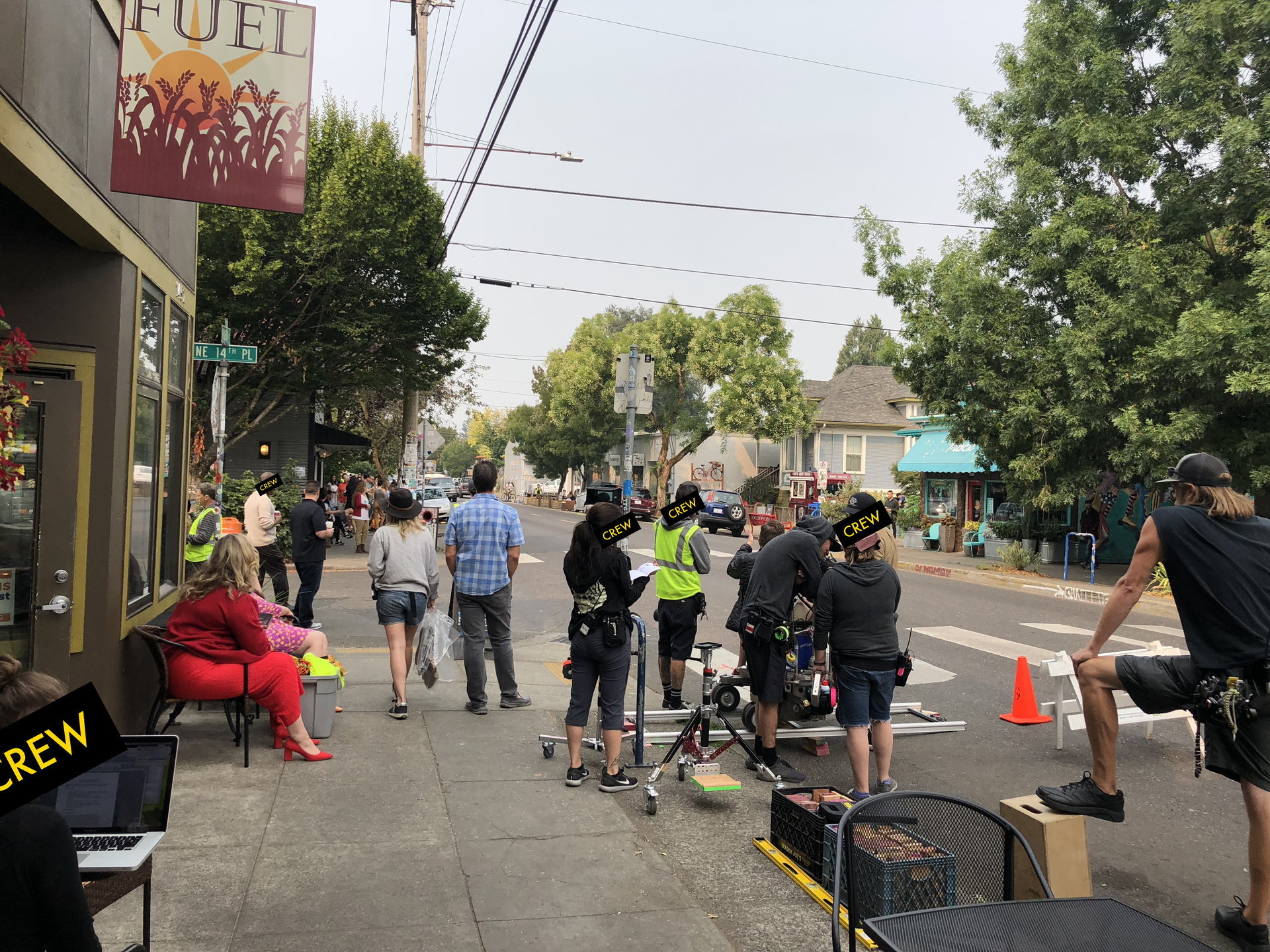 Behind the scenes on set