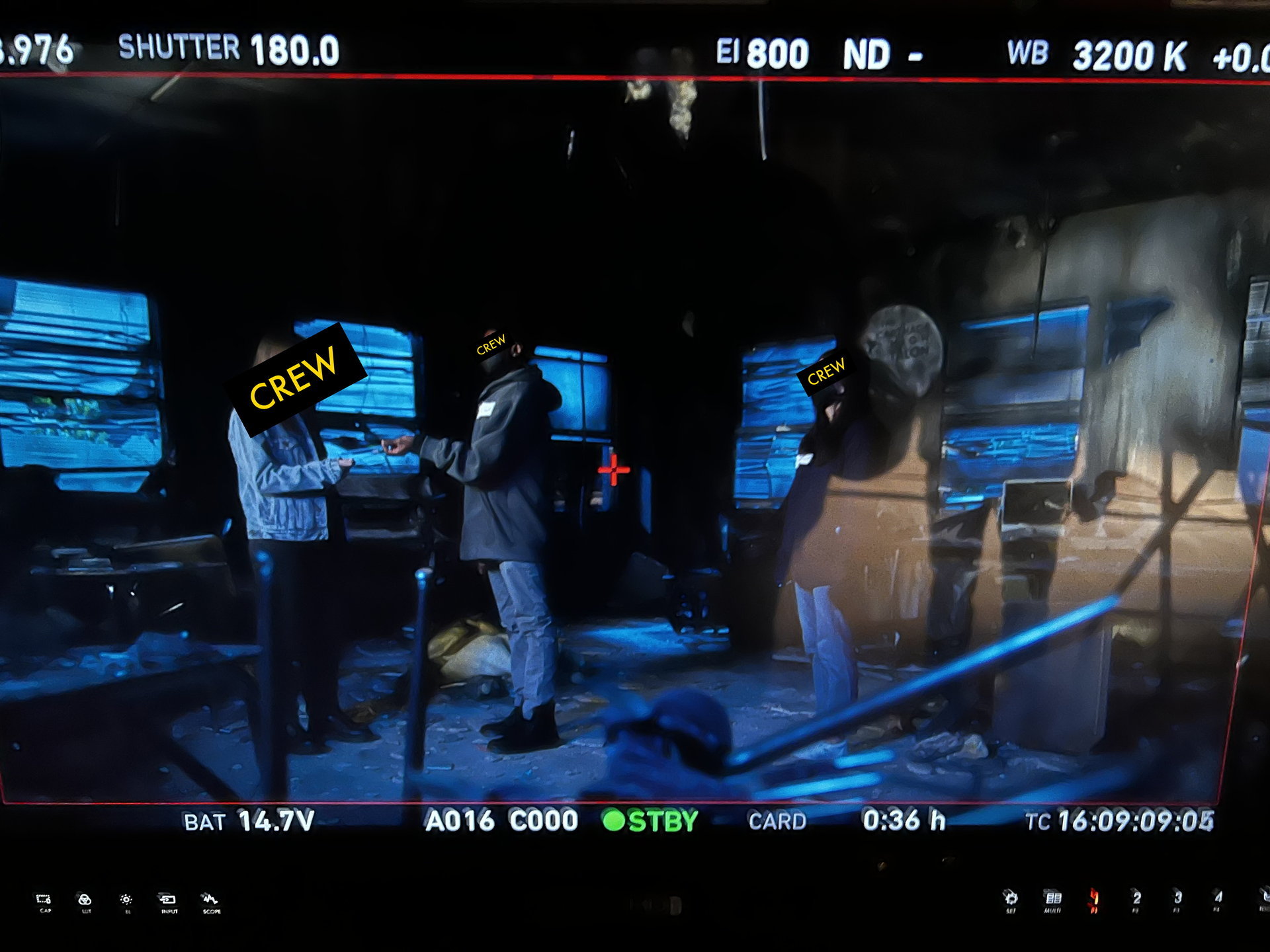 Behind the scenes on set