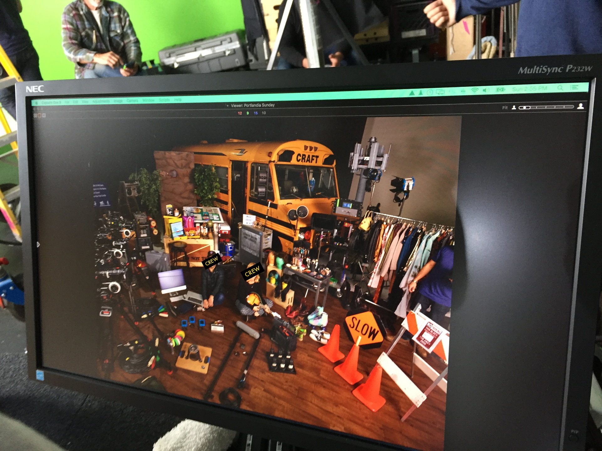 Behind the scenes on set