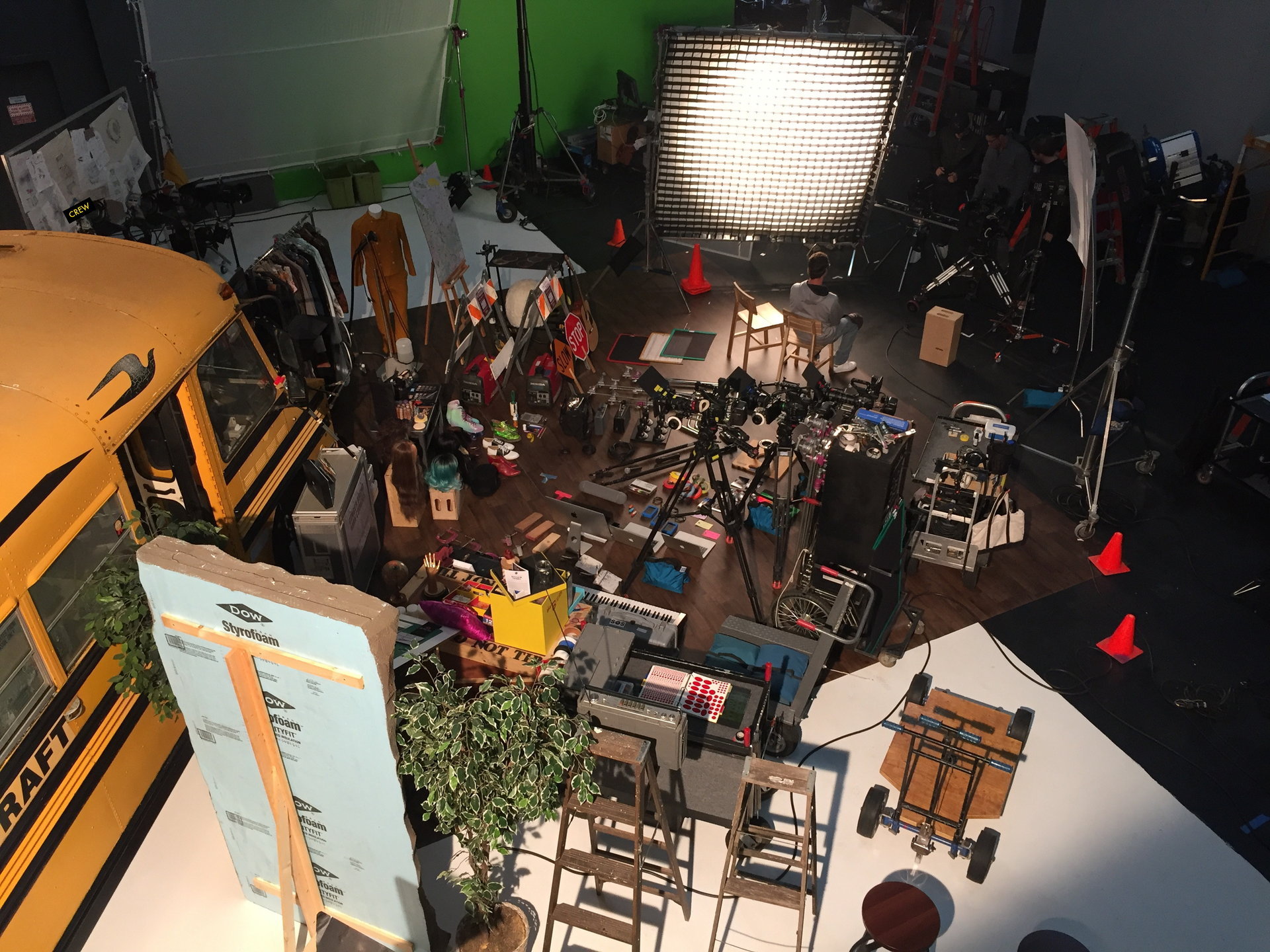 Behind the scenes on set