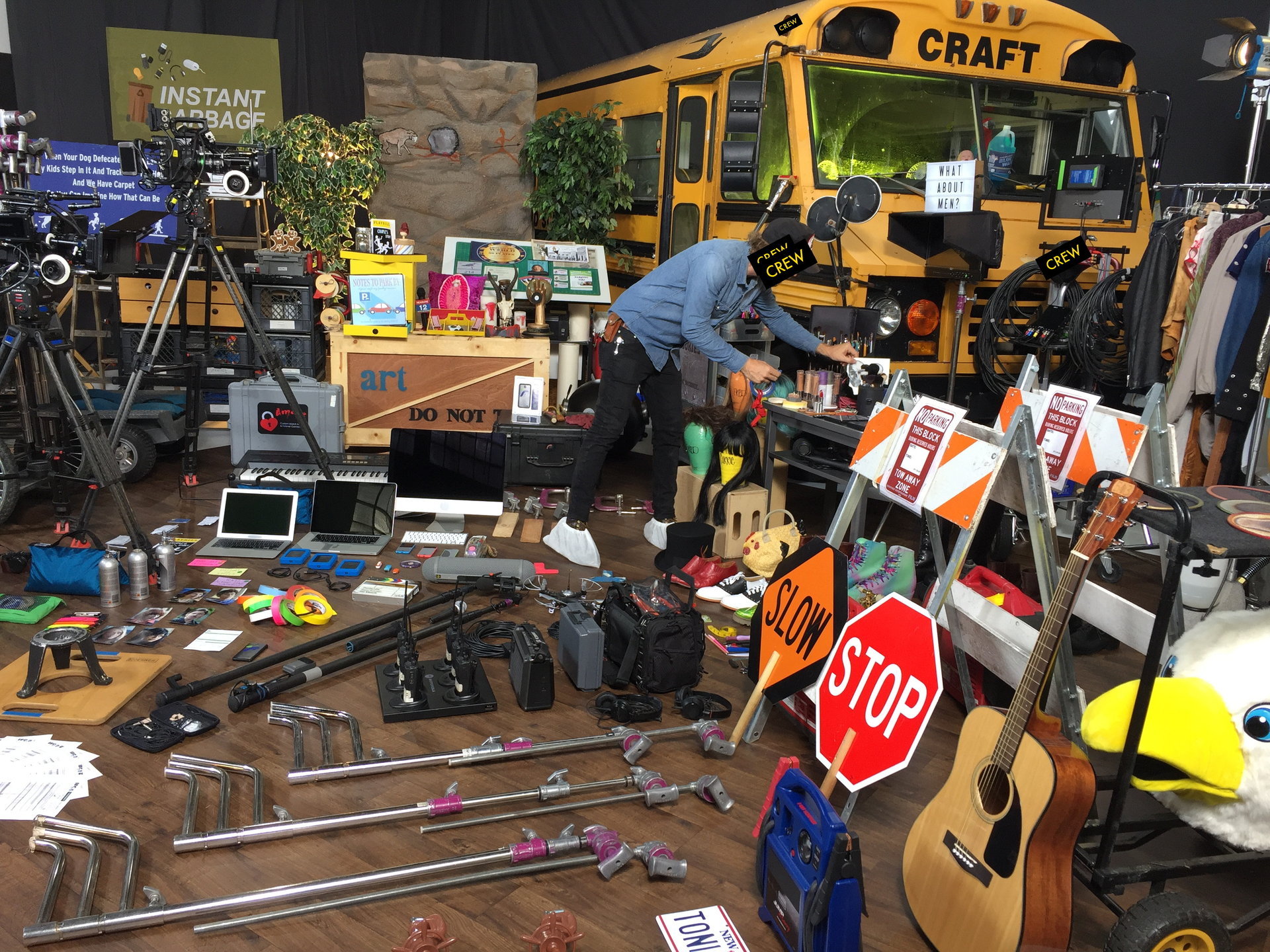 Behind the scenes on set