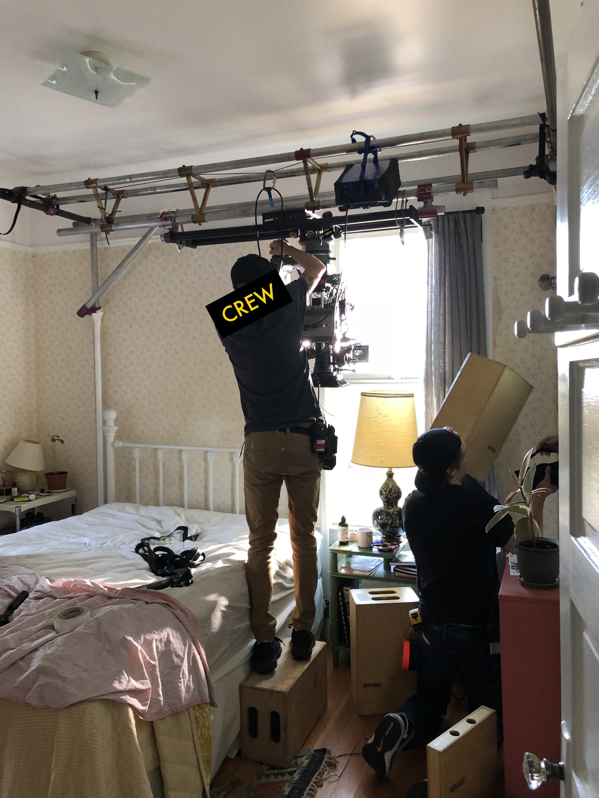 Behind the scenes on set