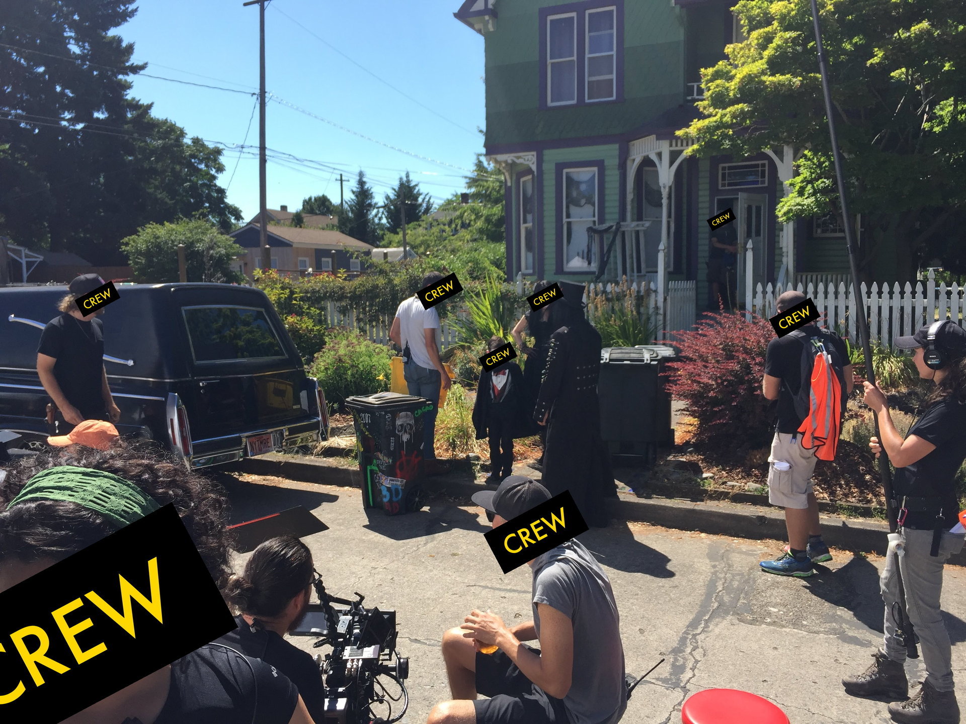 Behind the scenes on set