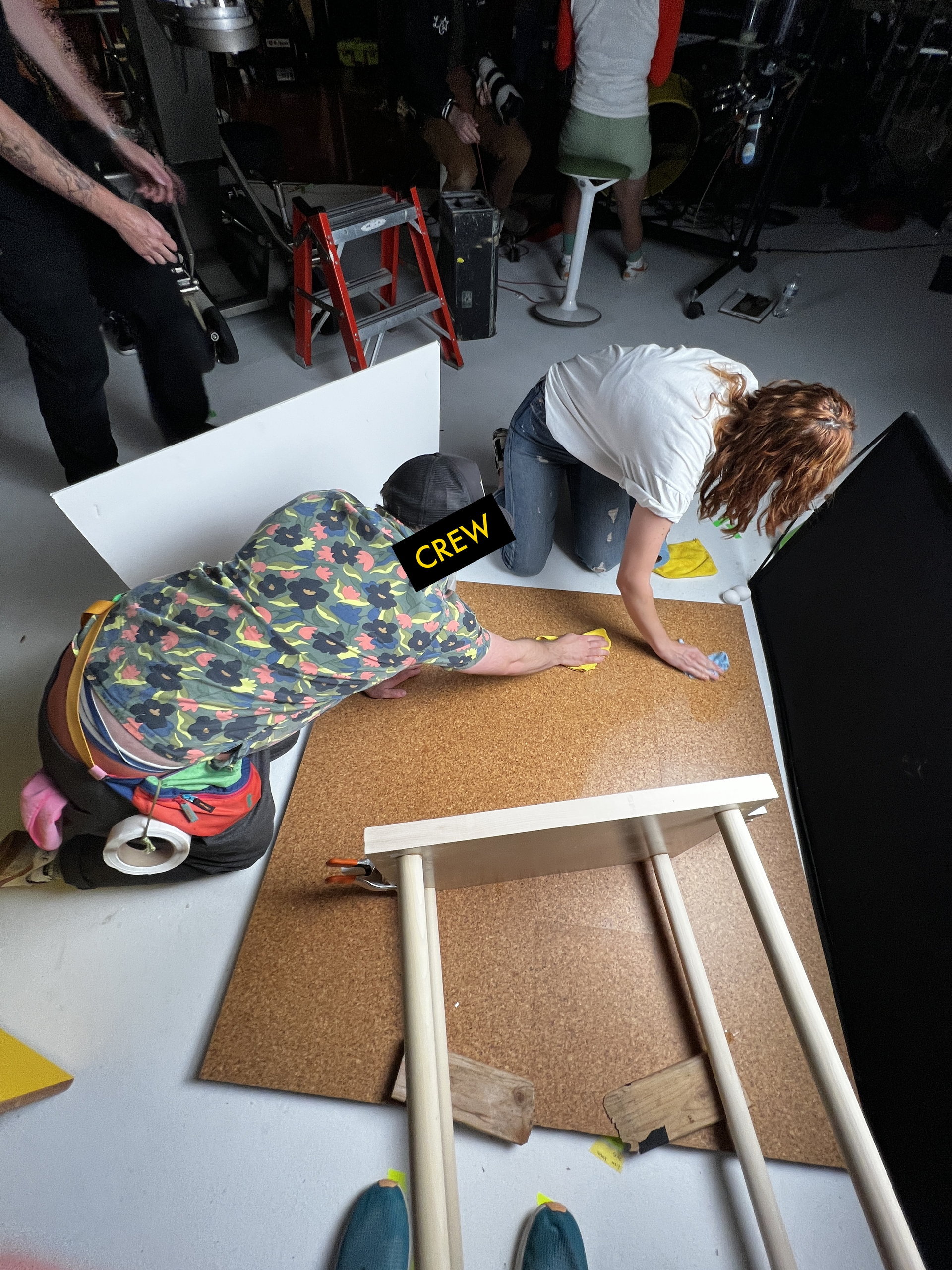 Behind the scenes on set