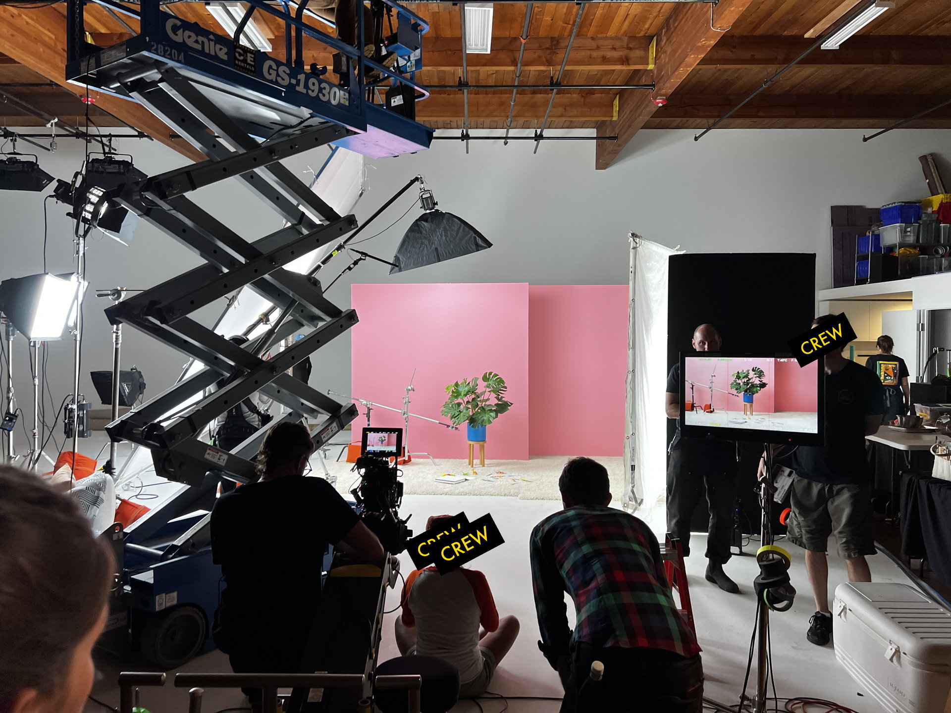 Behind the scenes on set