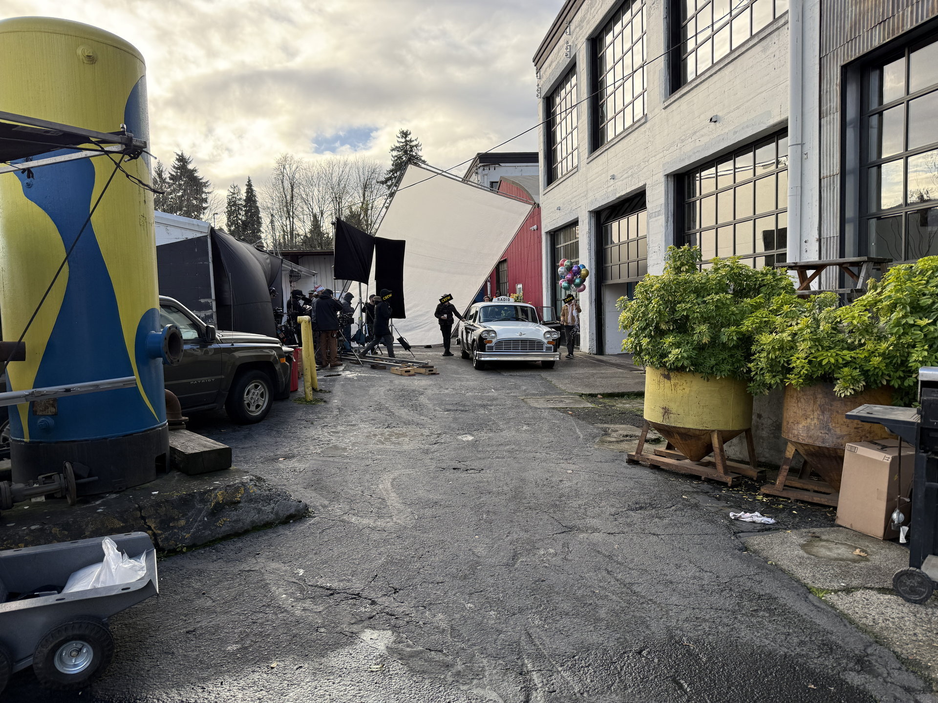 Behind the scenes on set