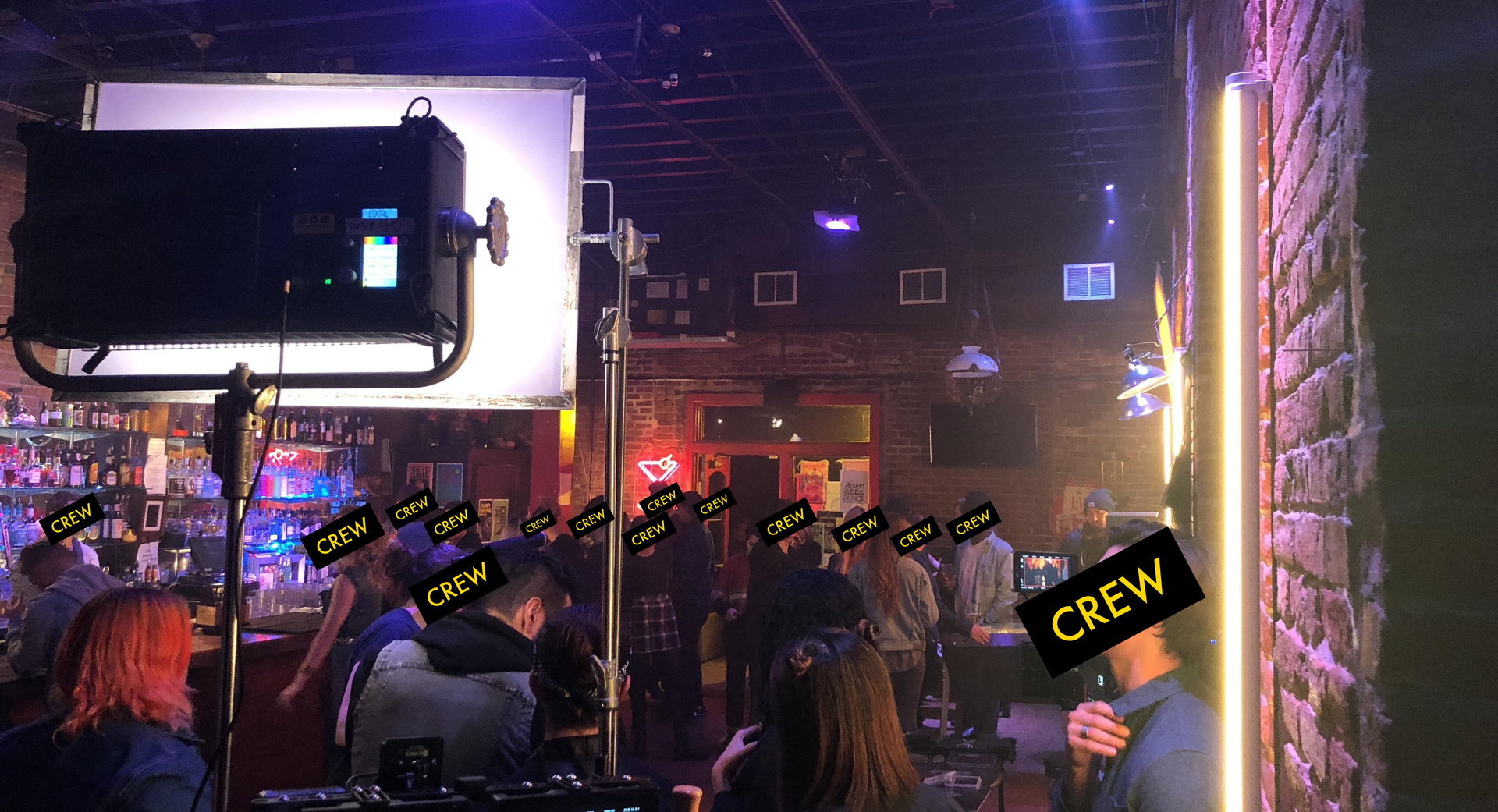 Behind the scenes on set