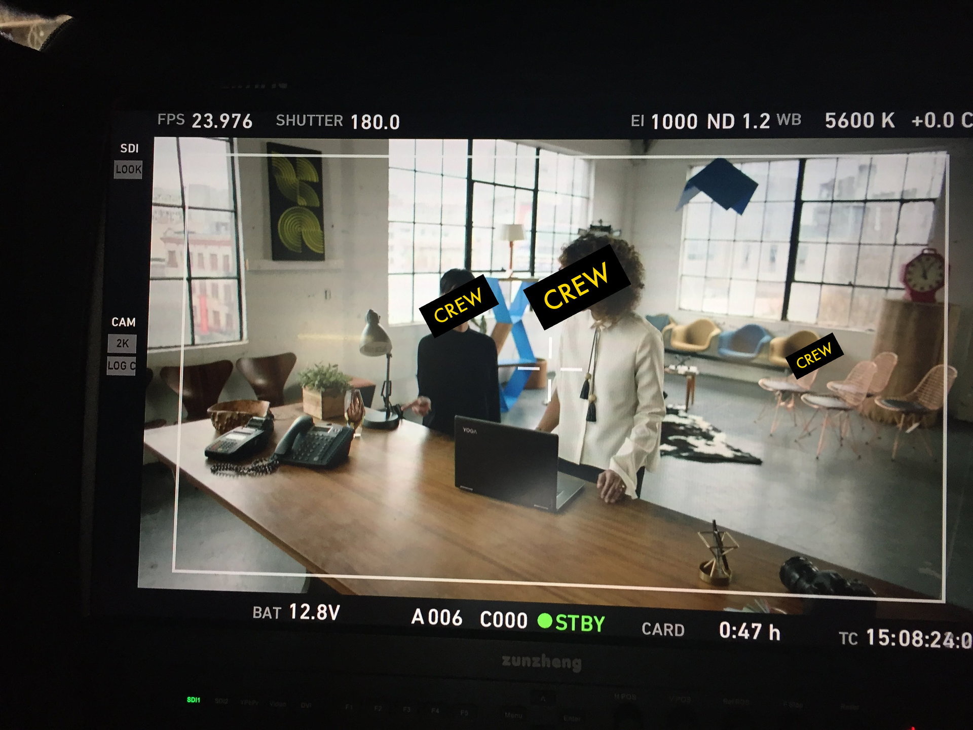 Behind the scenes on set
