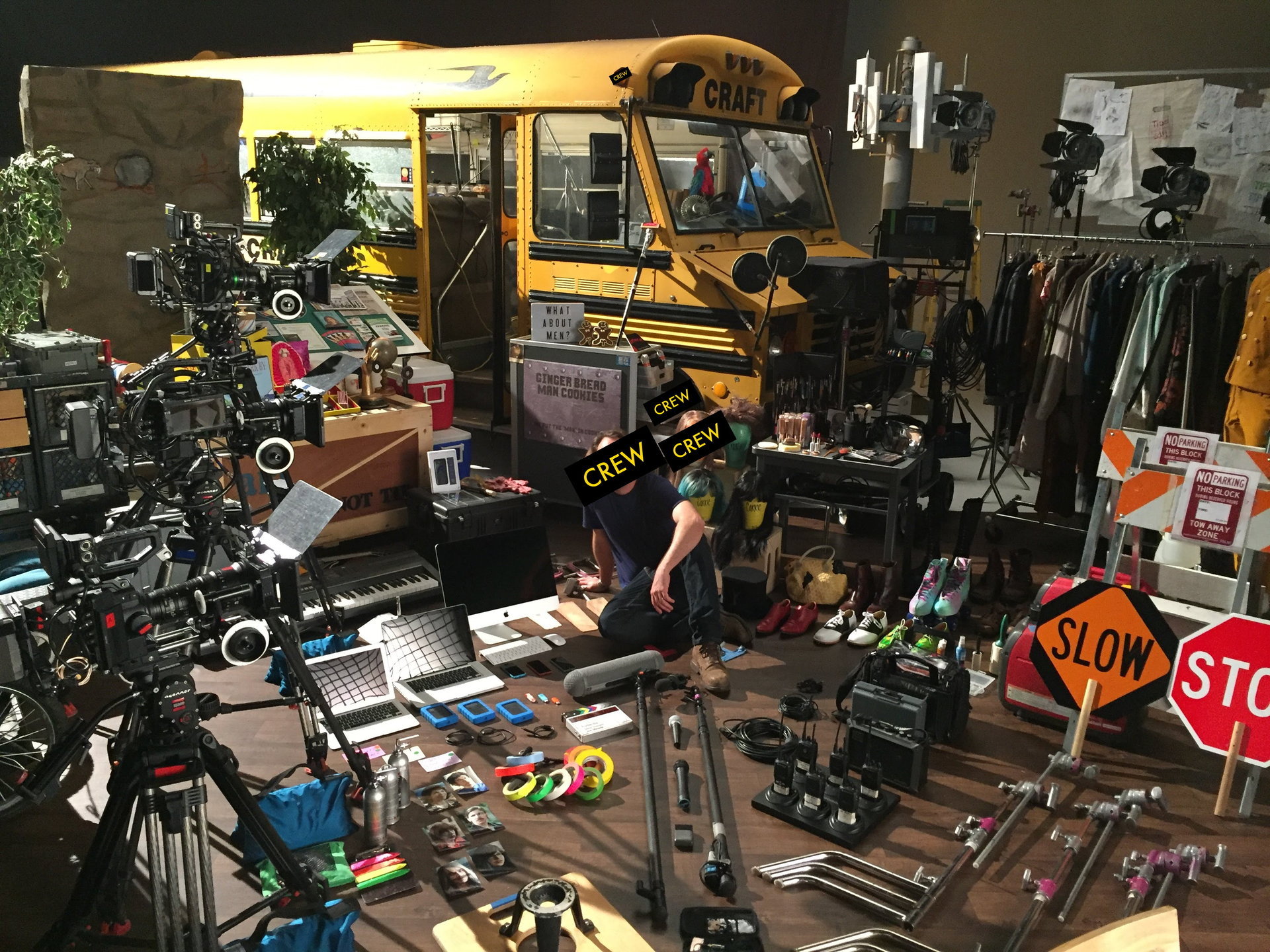 Behind the scenes on set