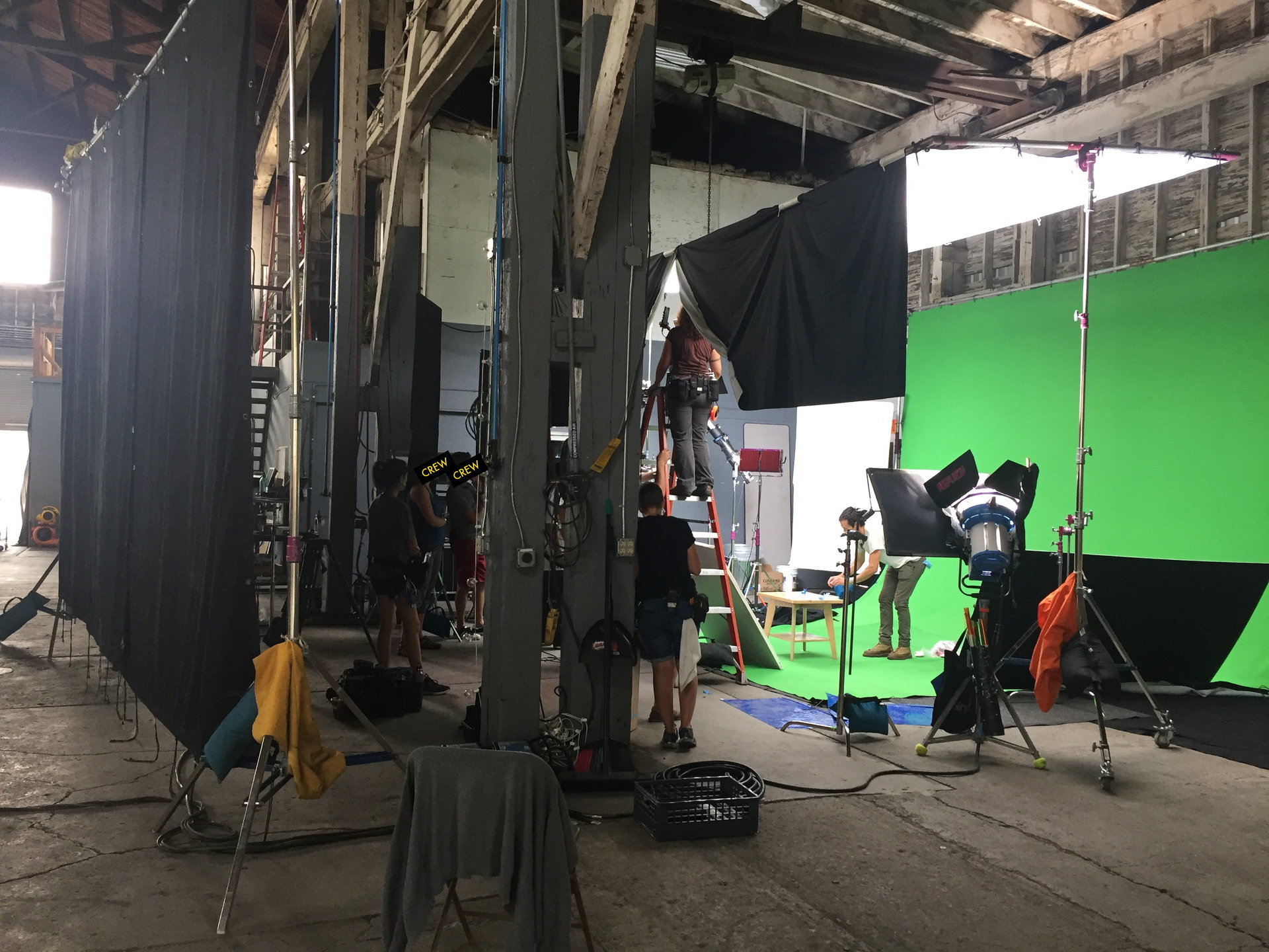 Behind the scenes on set