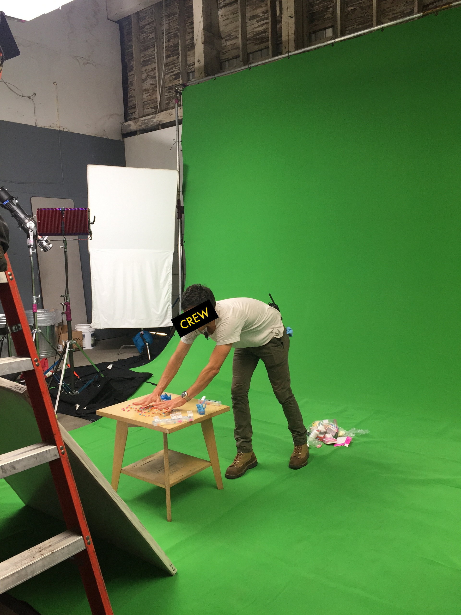 Behind the scenes on set