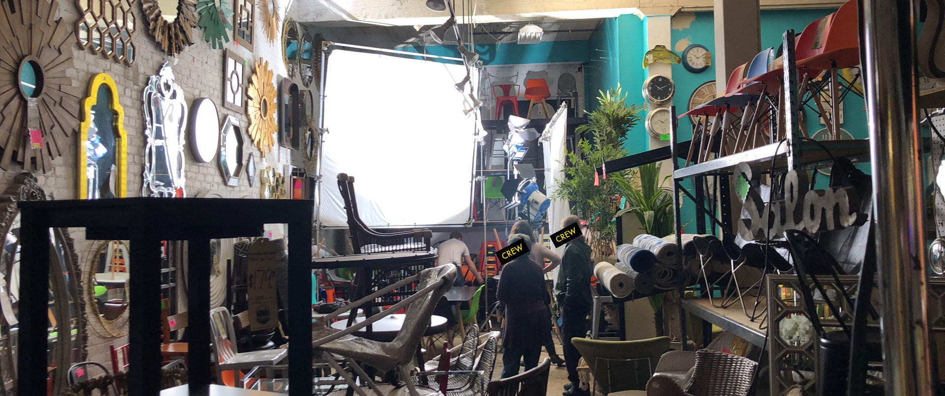 Behind the scenes on set