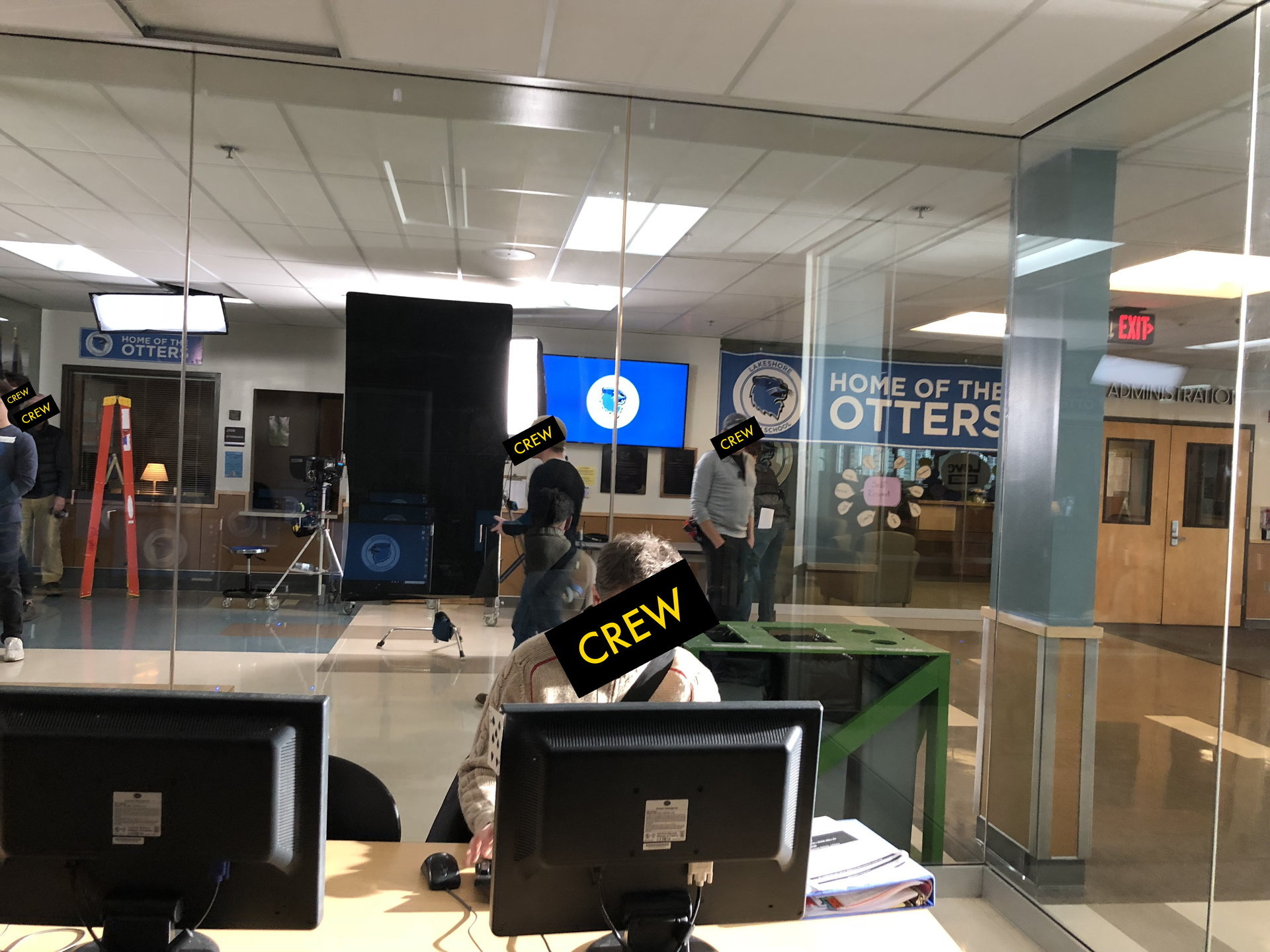 Behind the scenes on set