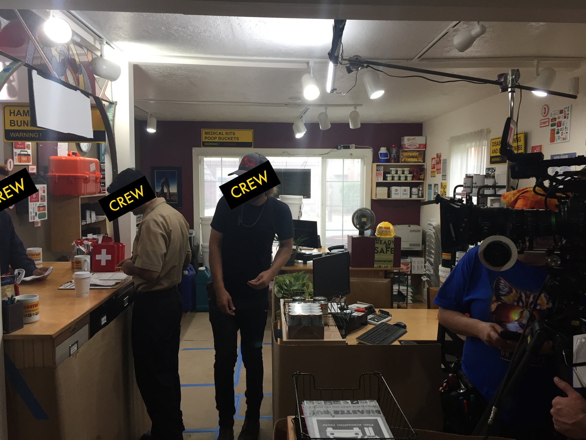 Behind the scenes on set