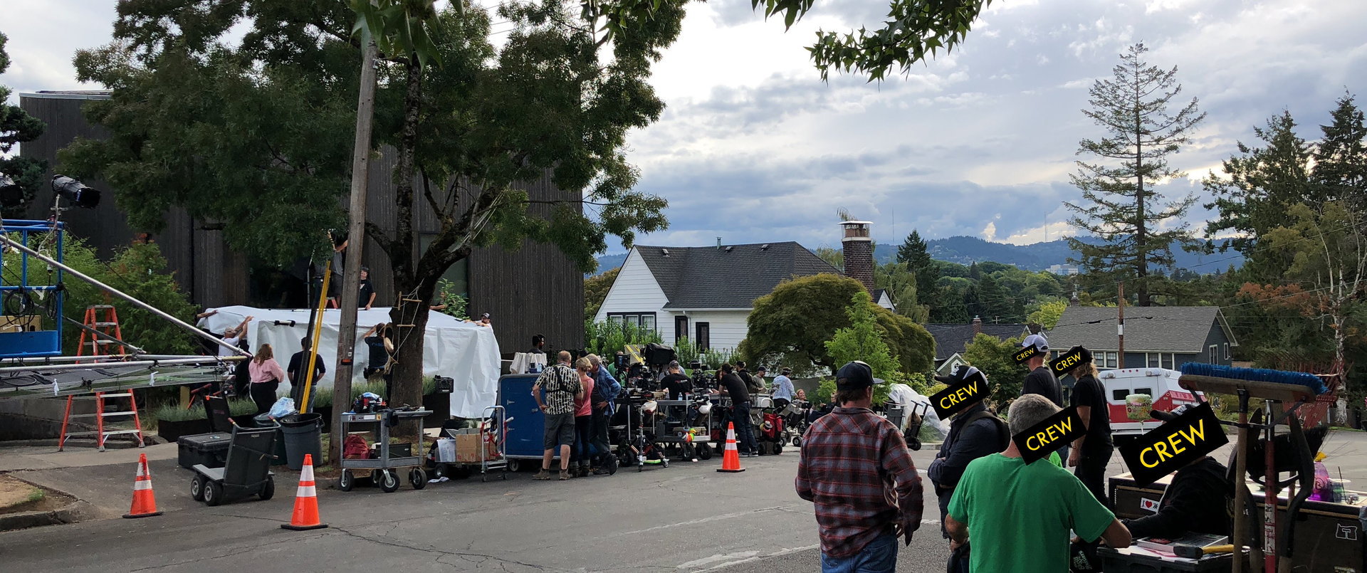 Behind the scenes on set