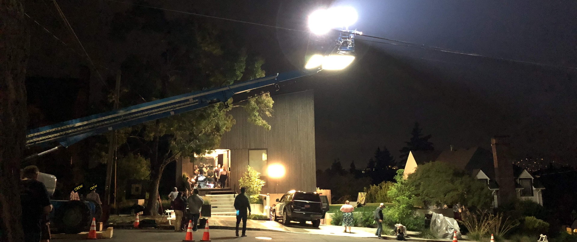 Behind the scenes on set