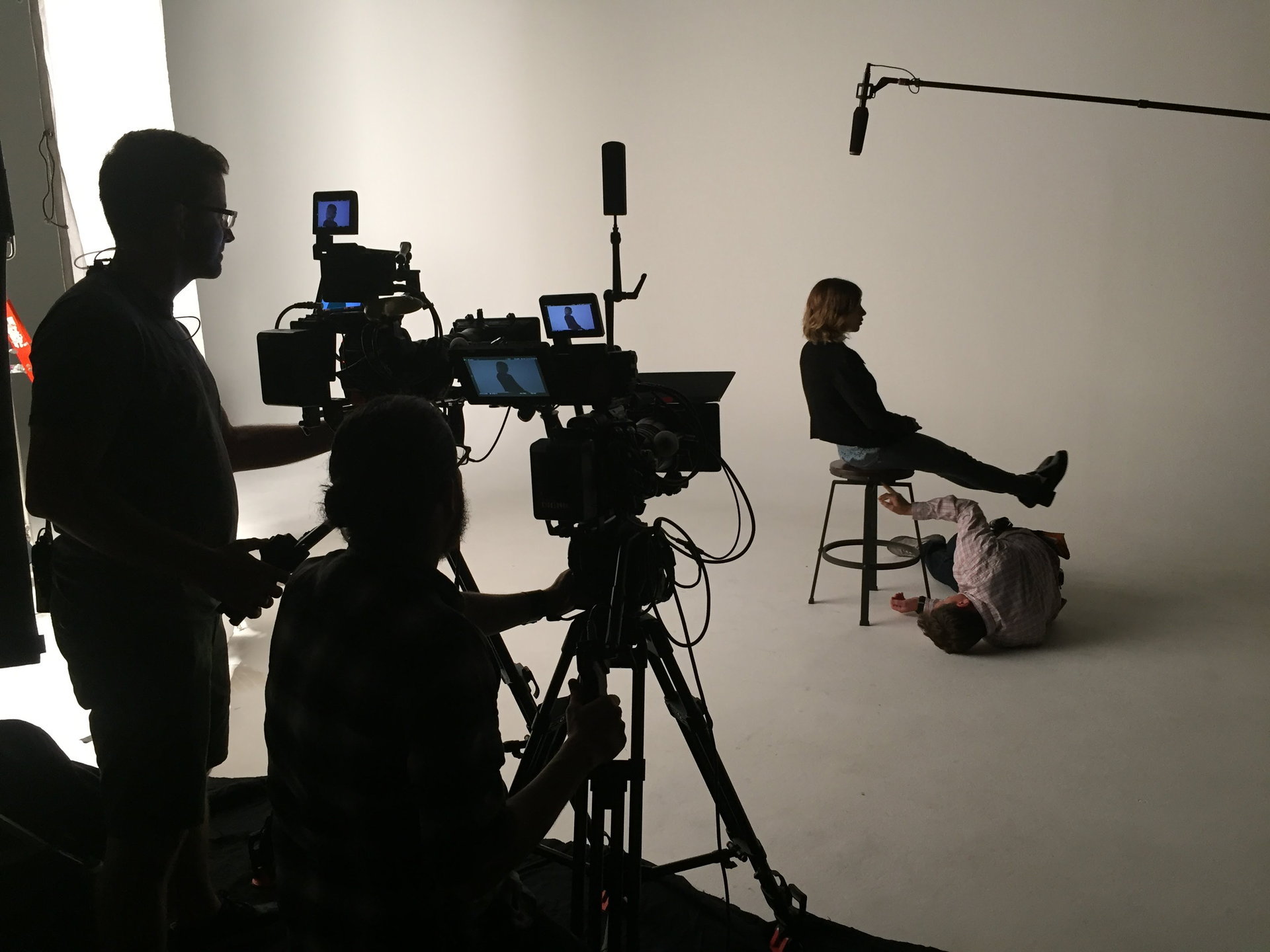 Behind the scenes on set
