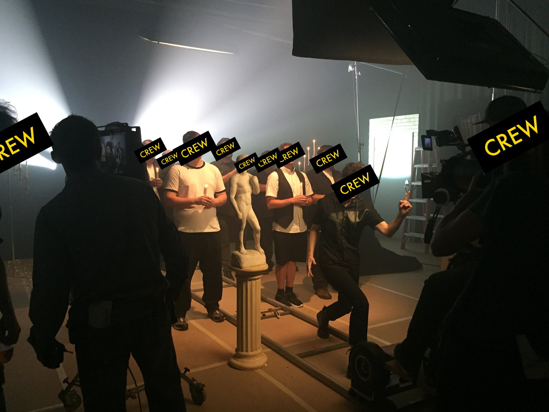 Behind the scenes on set
