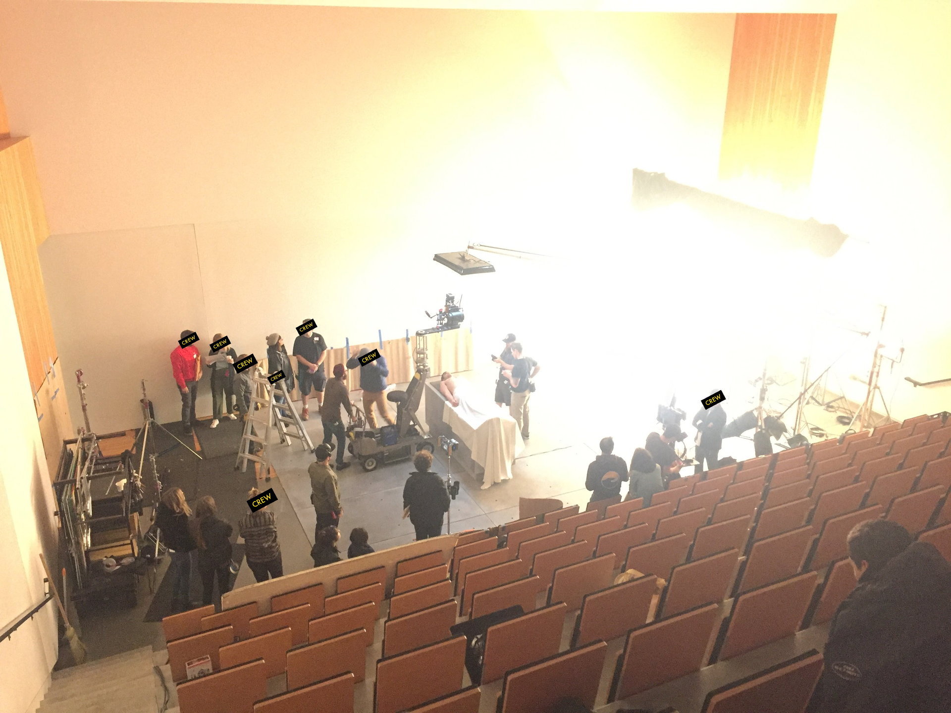 Behind the scenes on set