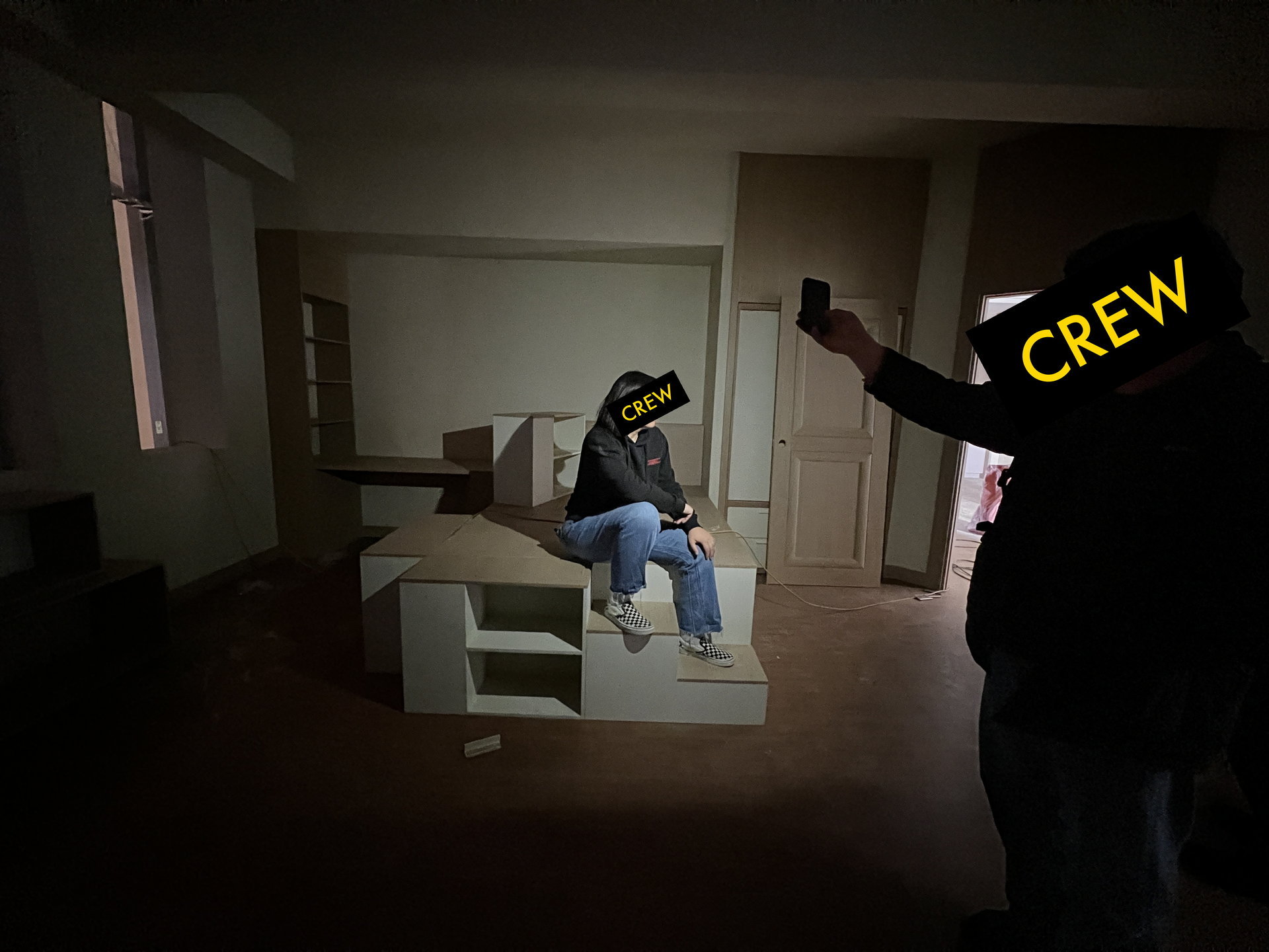 Behind the scenes on set