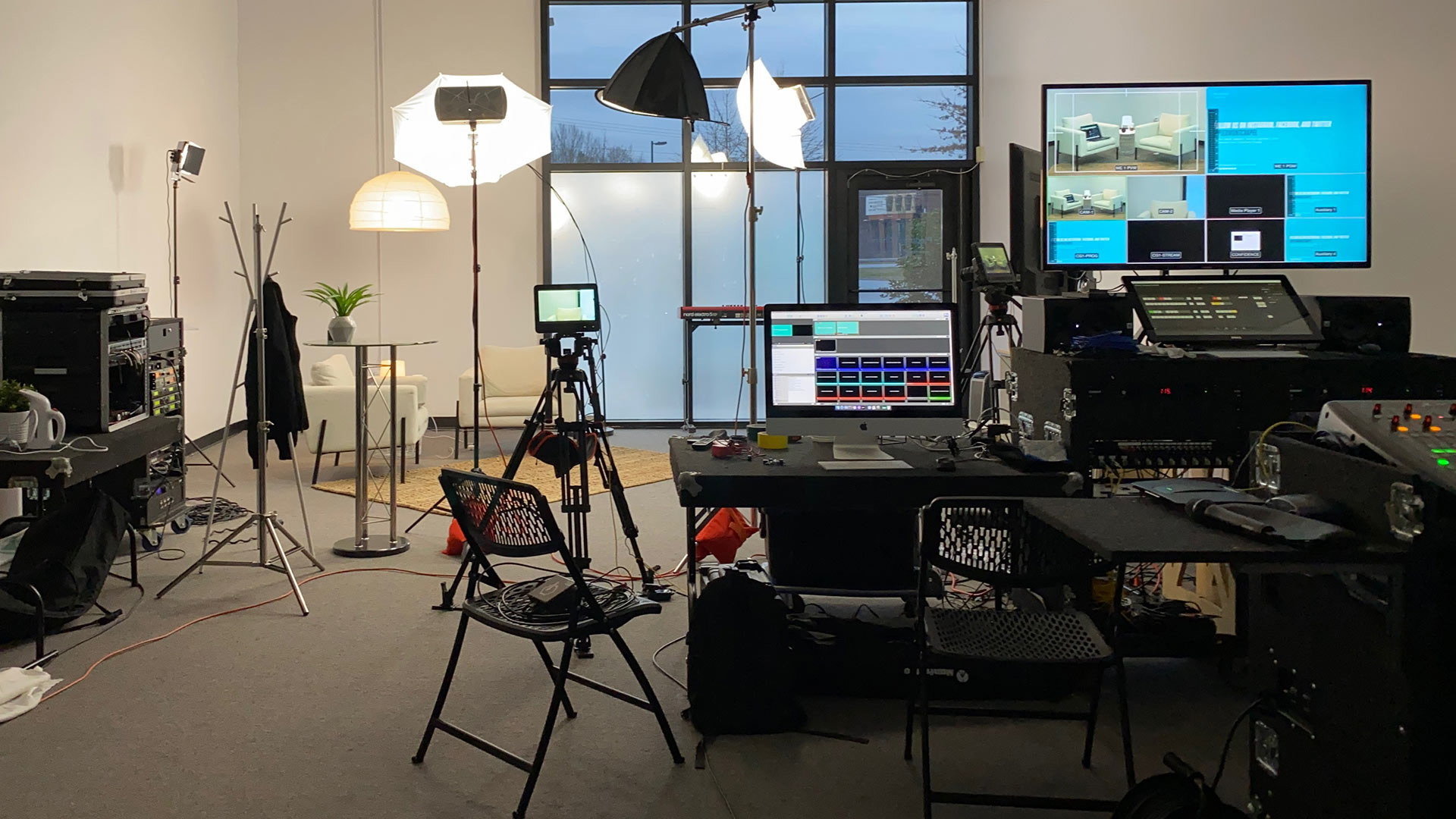 Behind the scenes on set