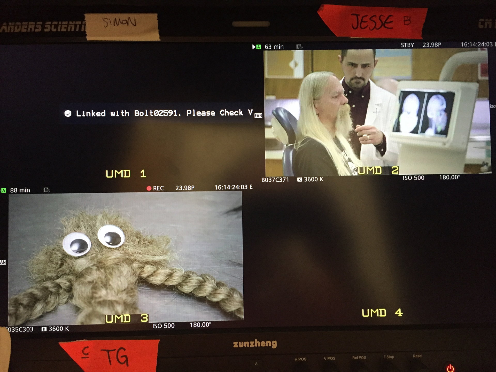 Behind the scenes on set