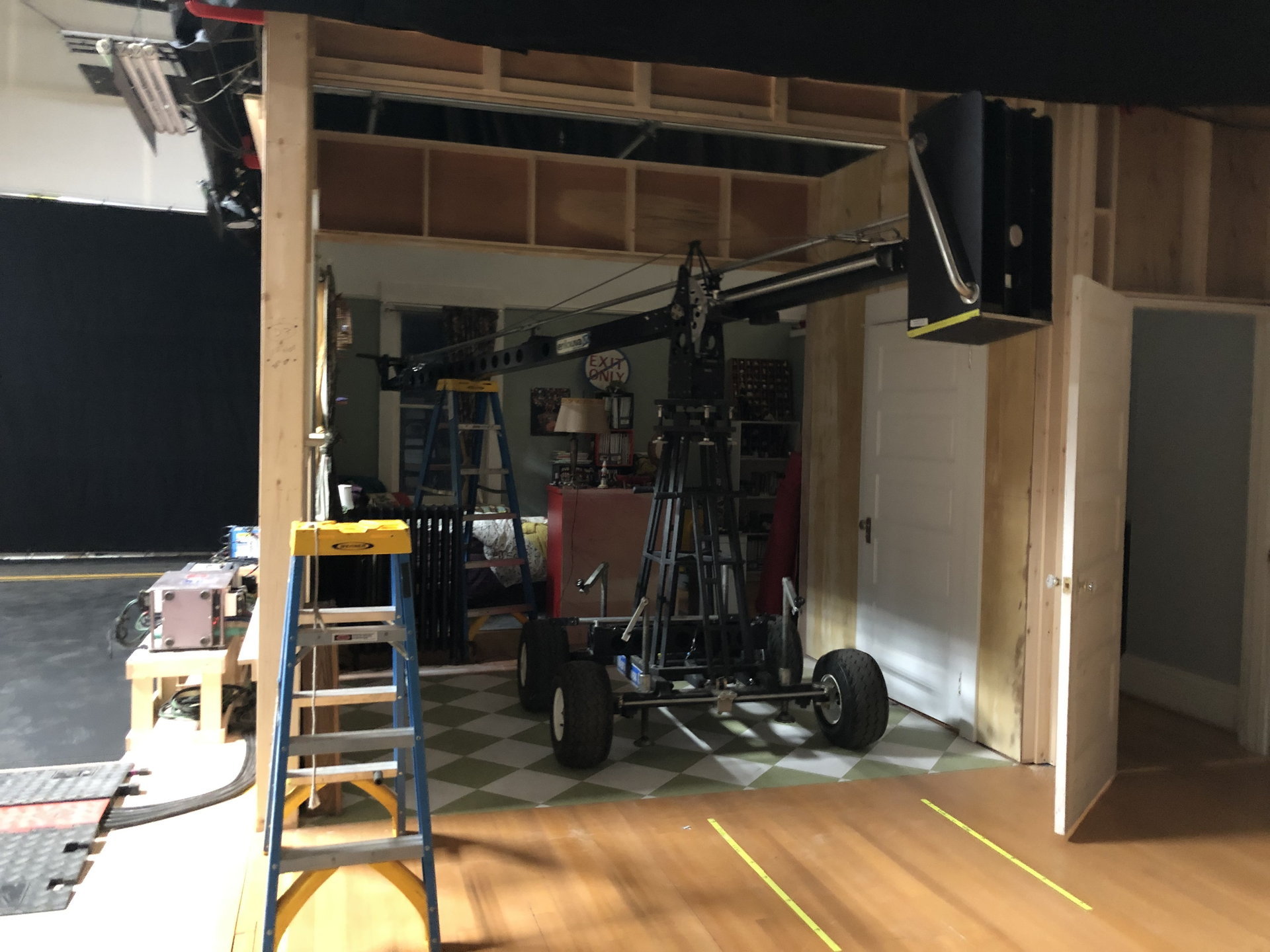 Behind the scenes on set