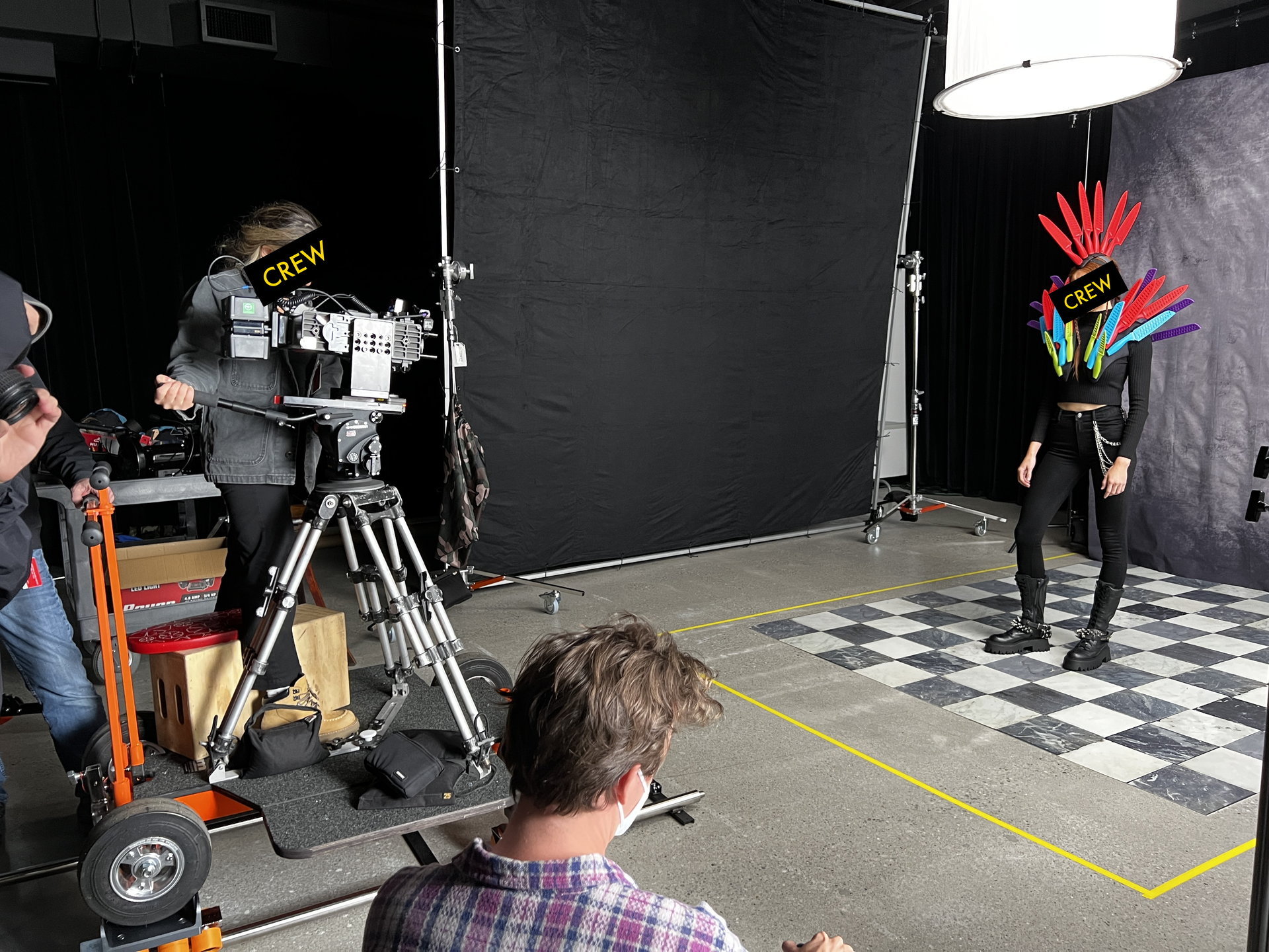 Behind the scenes on set