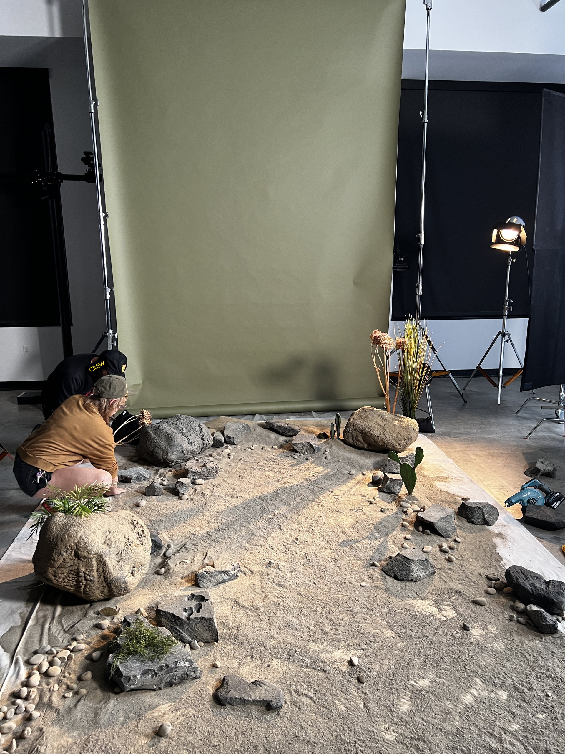 Behind the scenes on set