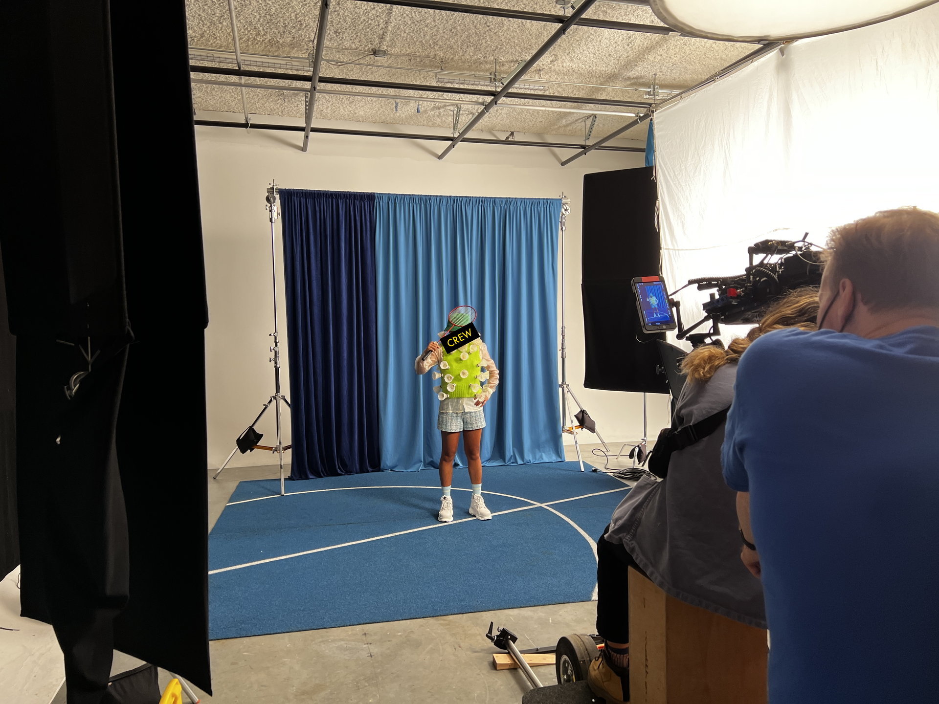 Behind the scenes on set