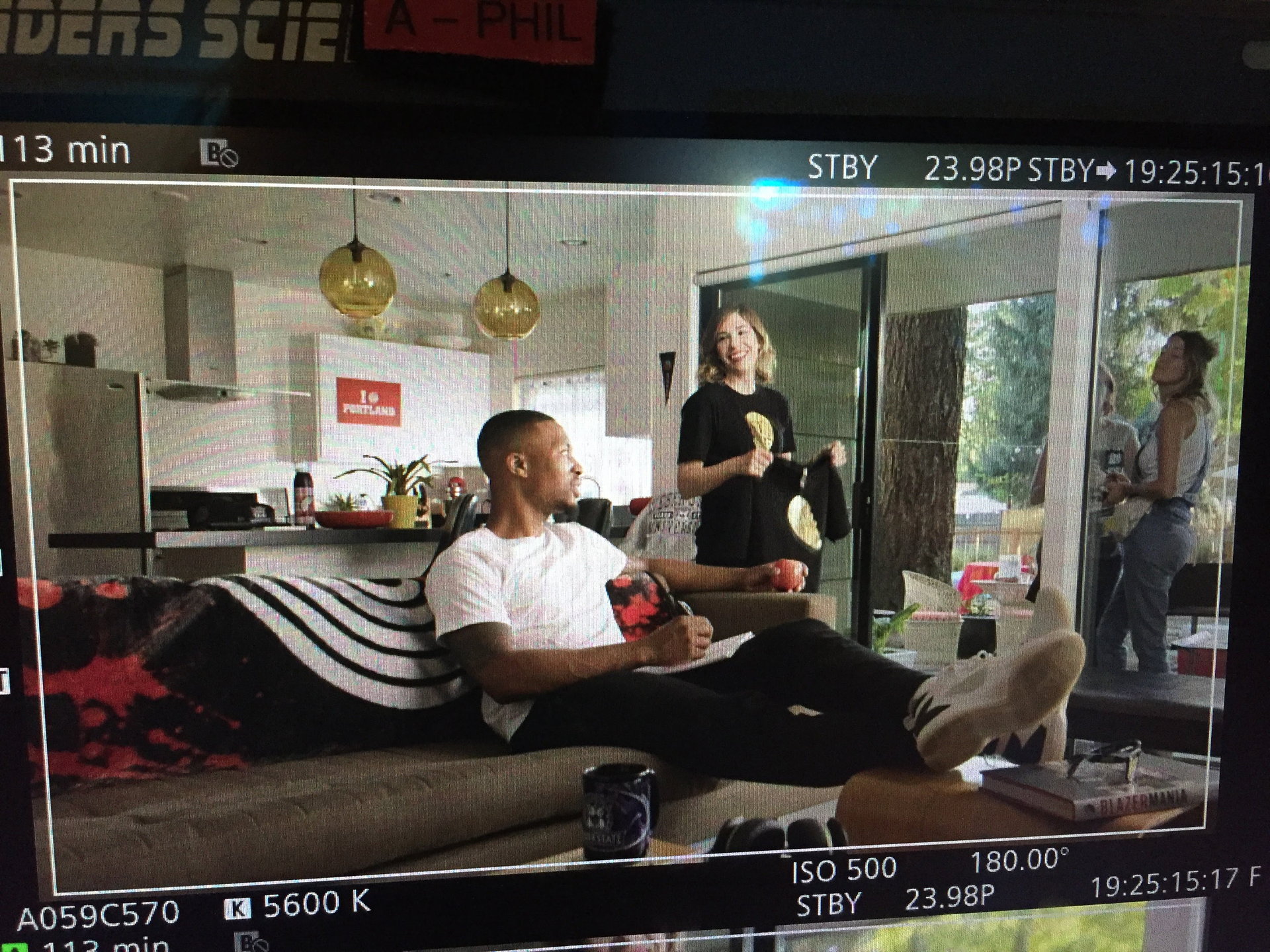 Behind the scenes on set