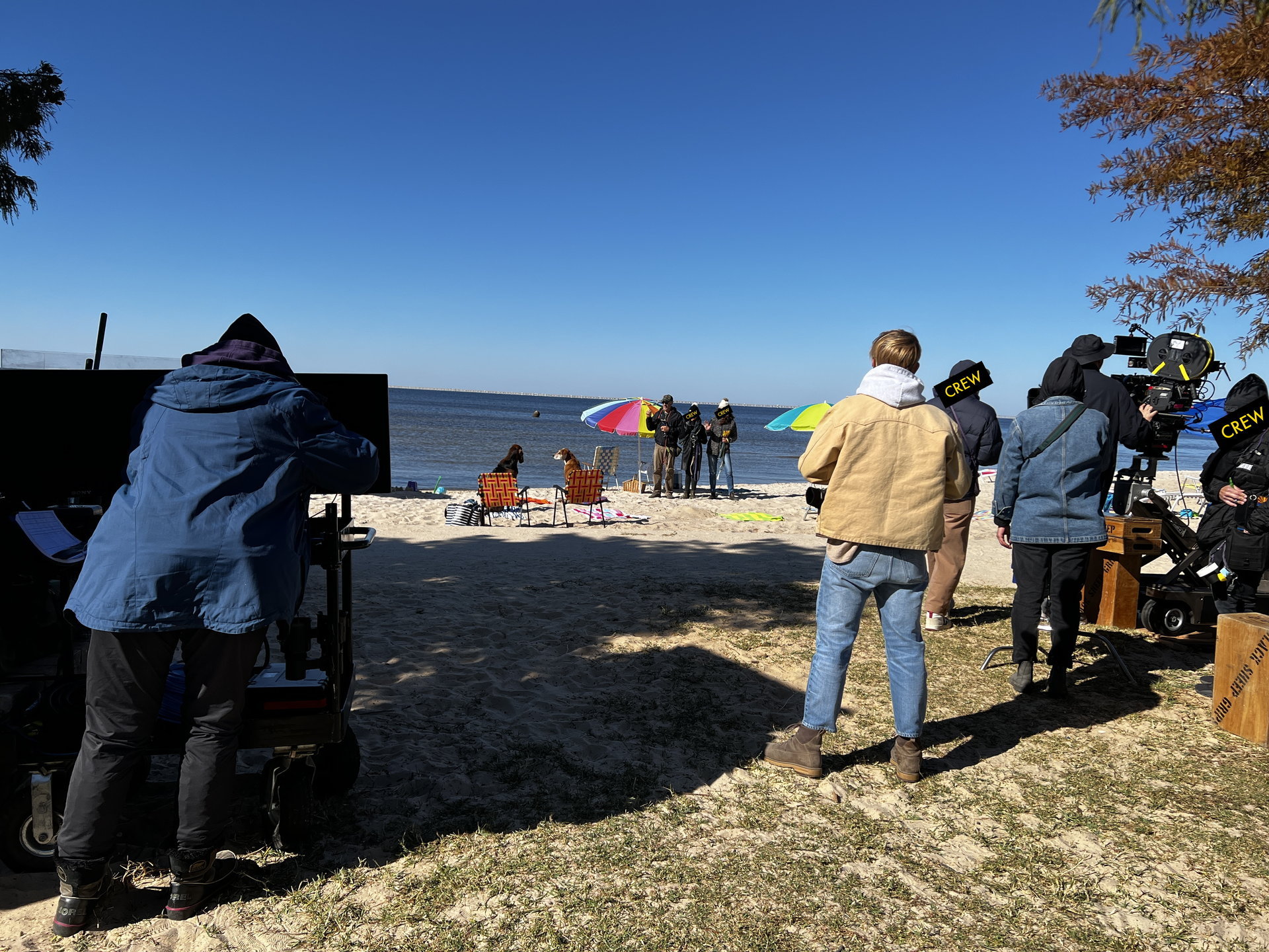 Behind the scenes on set