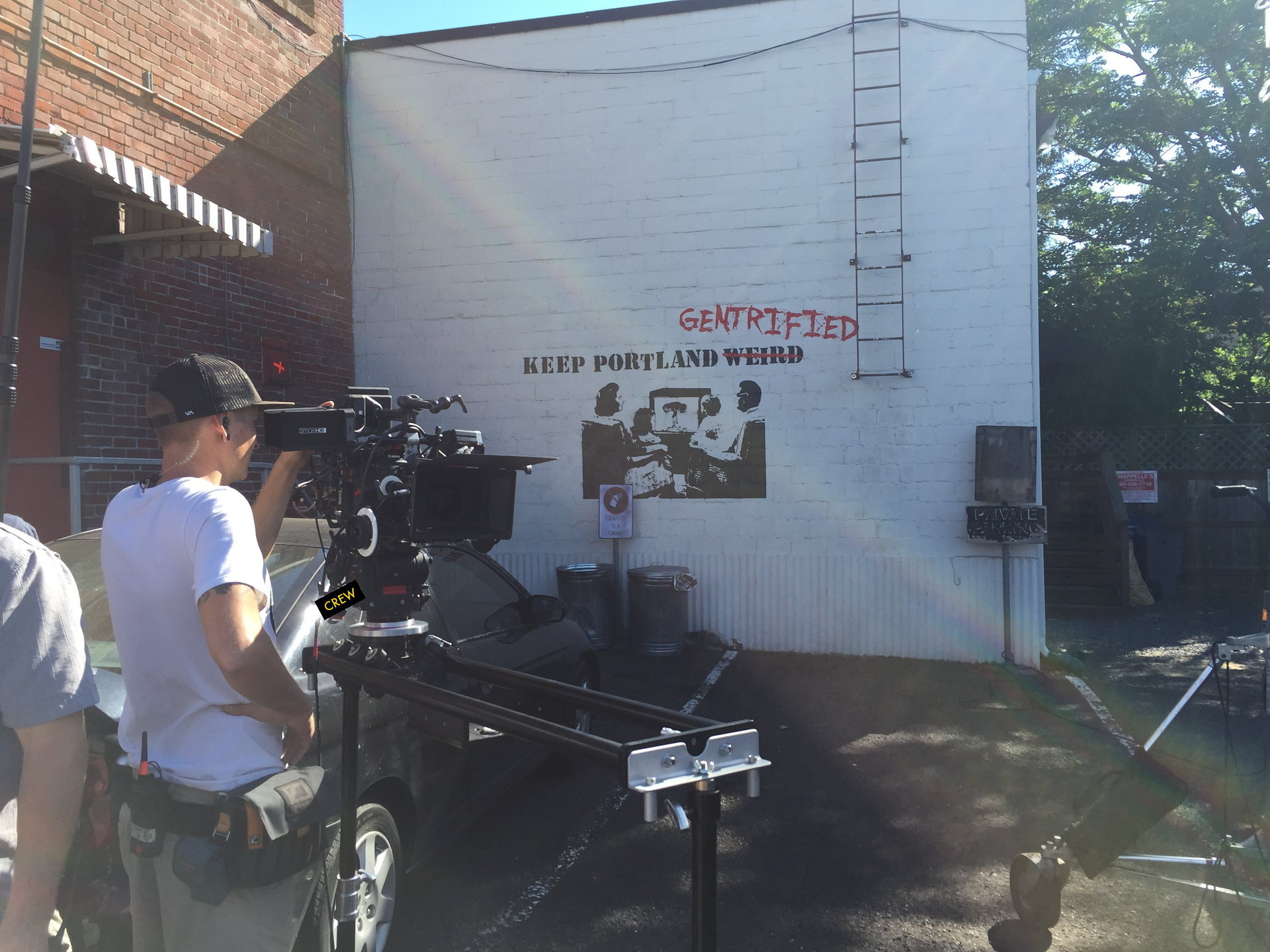 Behind the scenes on set