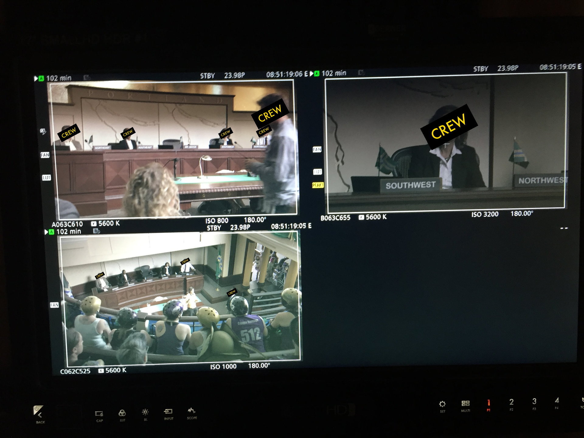 Behind the scenes on set