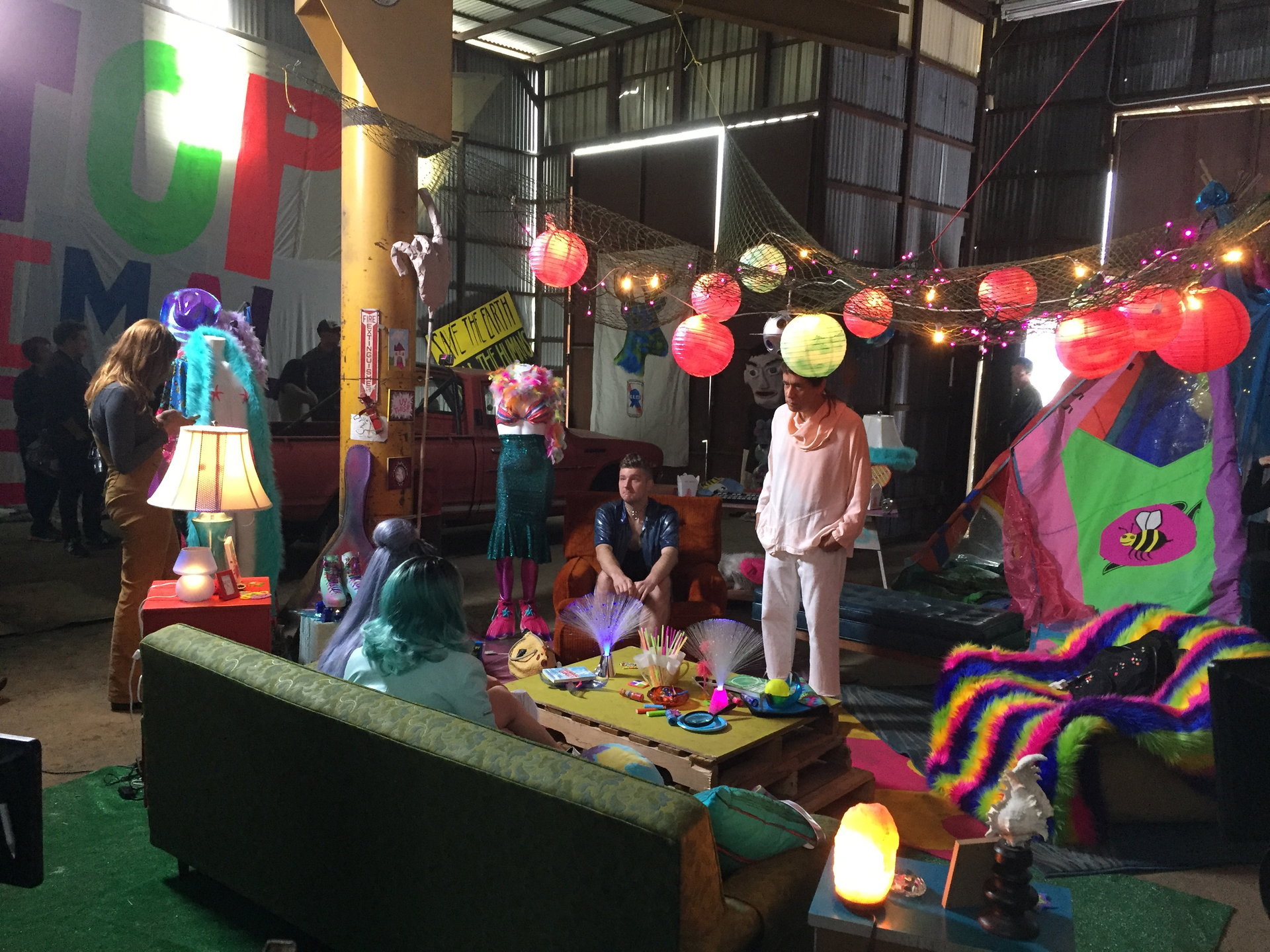Behind the scenes on set